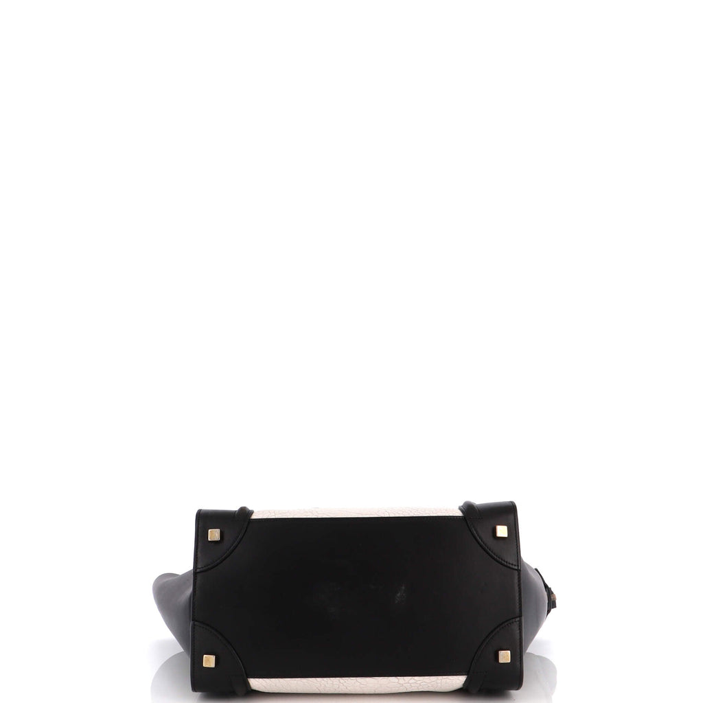 Bicolor Luggage Bag Leather Mini