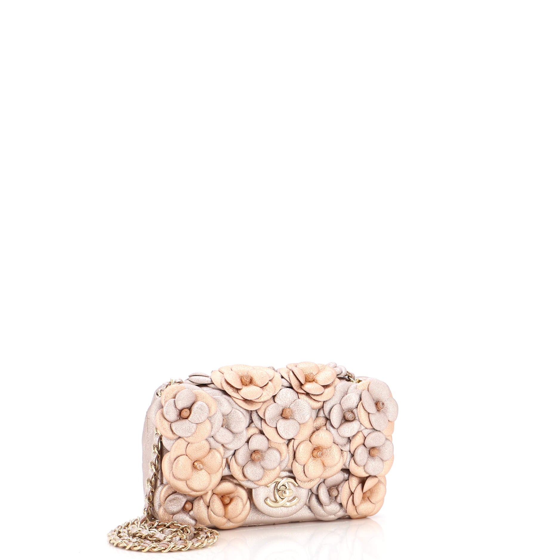 CC Camellia Flap Bag Embellished Lambskin Mini