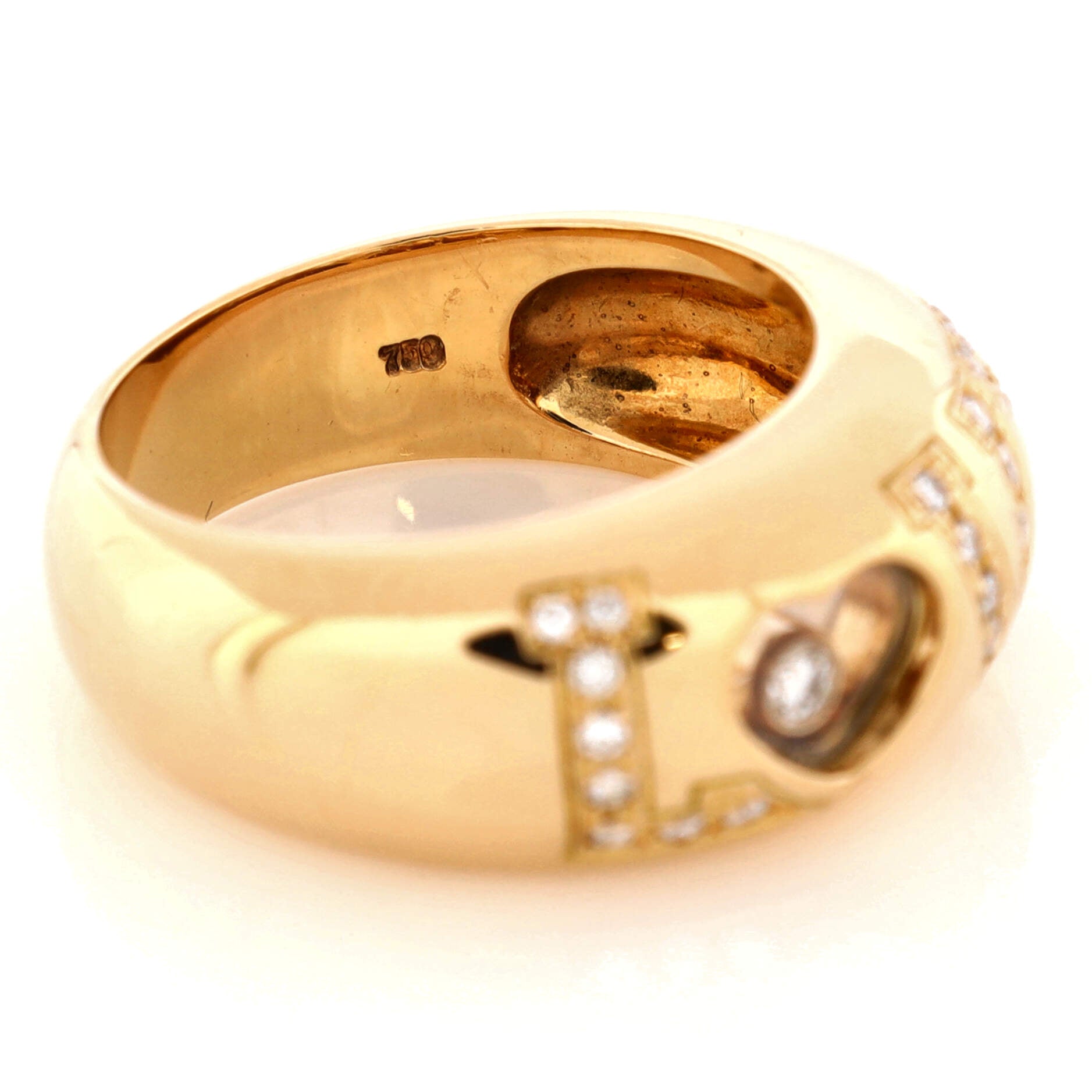 Happy Diamonds Love Band Ring 18K Yellow Gold and Diamonds
