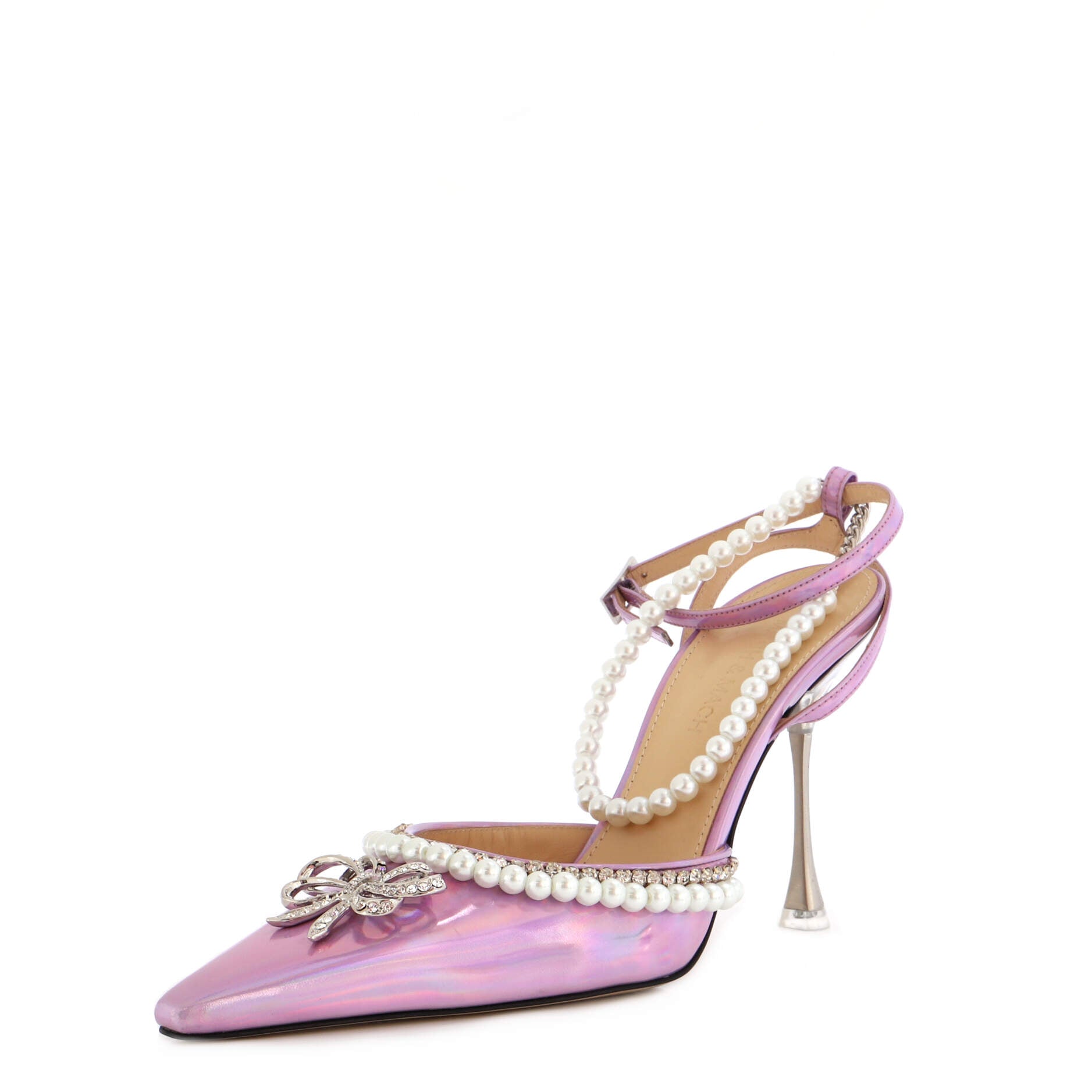 Women's Sophie Ankle Strap Pumps Iridescent Leather 100