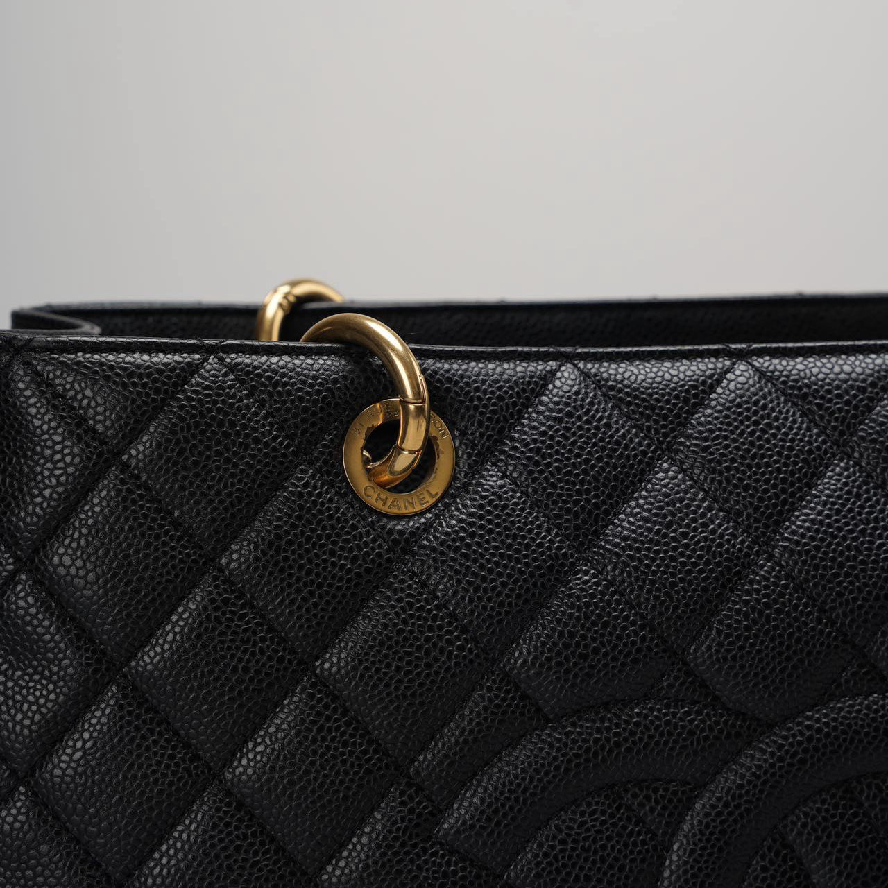 Chanel Medium Grand Shopping Tote Black GST Bag in caviar Leather with Gold Hardware from 2013