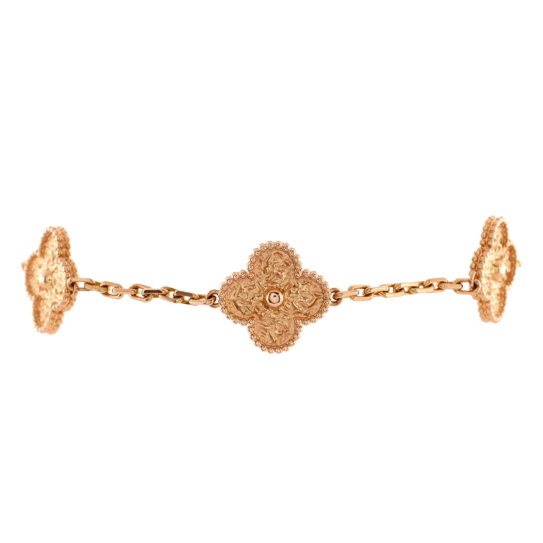 Vintage Alhambra 5 Motifs Bracelet 18K Rose Gold