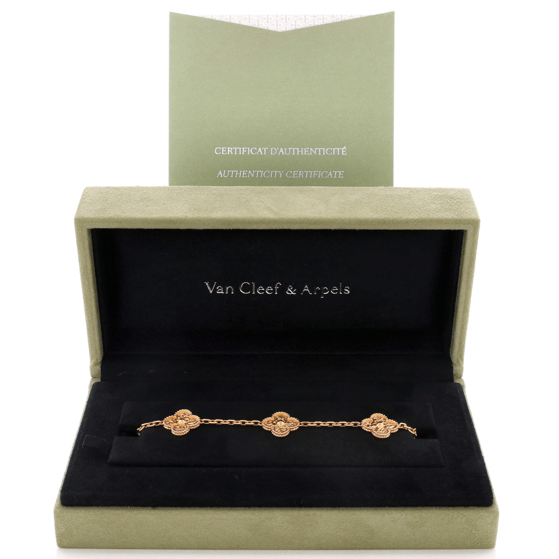 Vintage Alhambra 5 Motifs Bracelet 18K Rose Gold