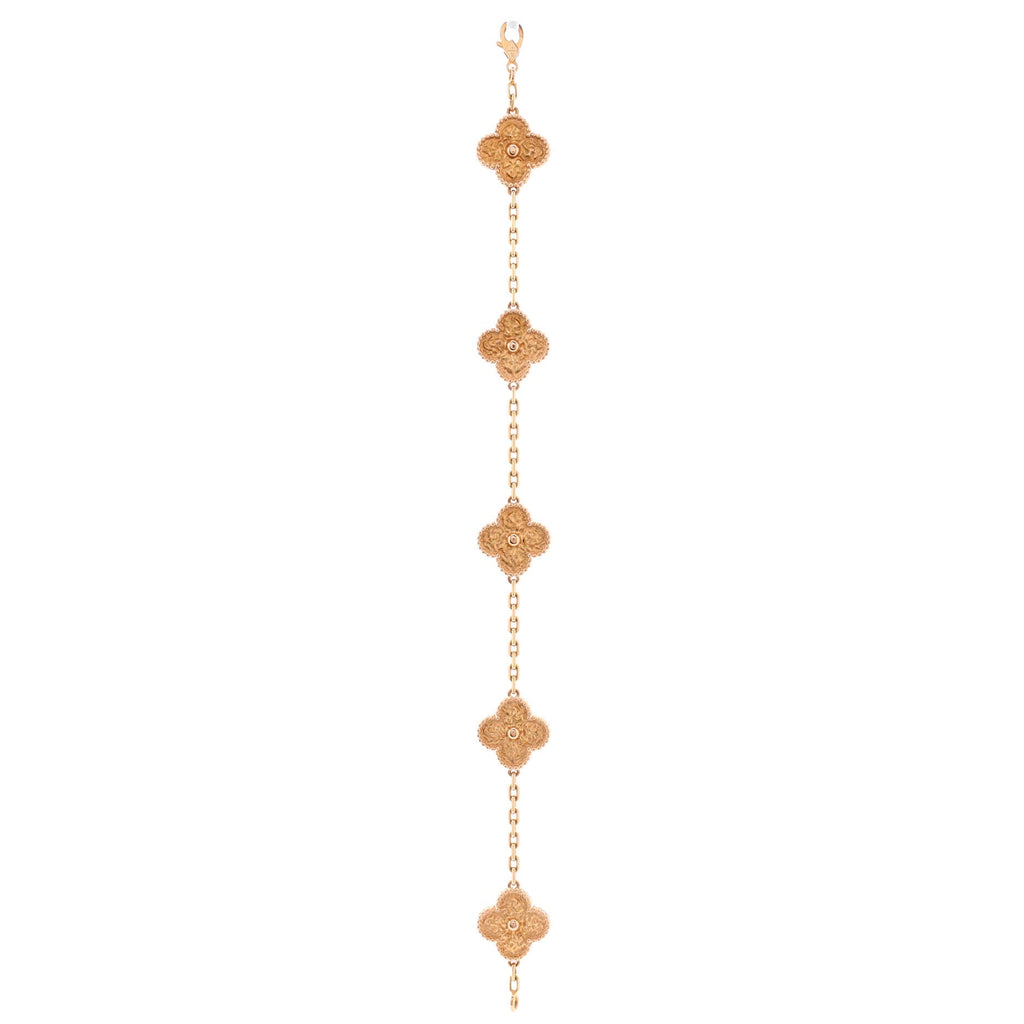 Vintage Alhambra 5 Motifs Bracelet 18K Rose Gold