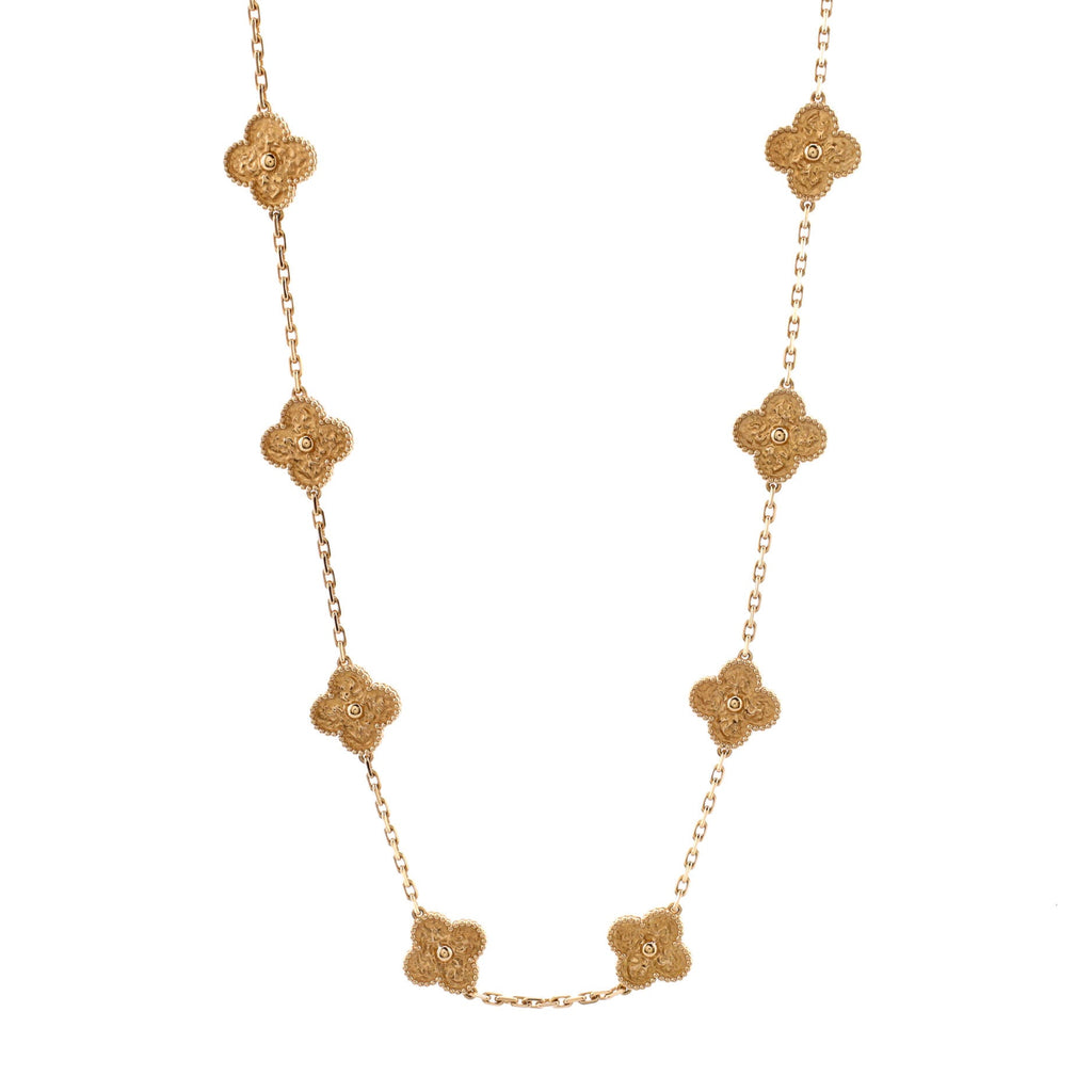 Vintage Alhambra 20 Motifs Necklace 18K Yellow Gold