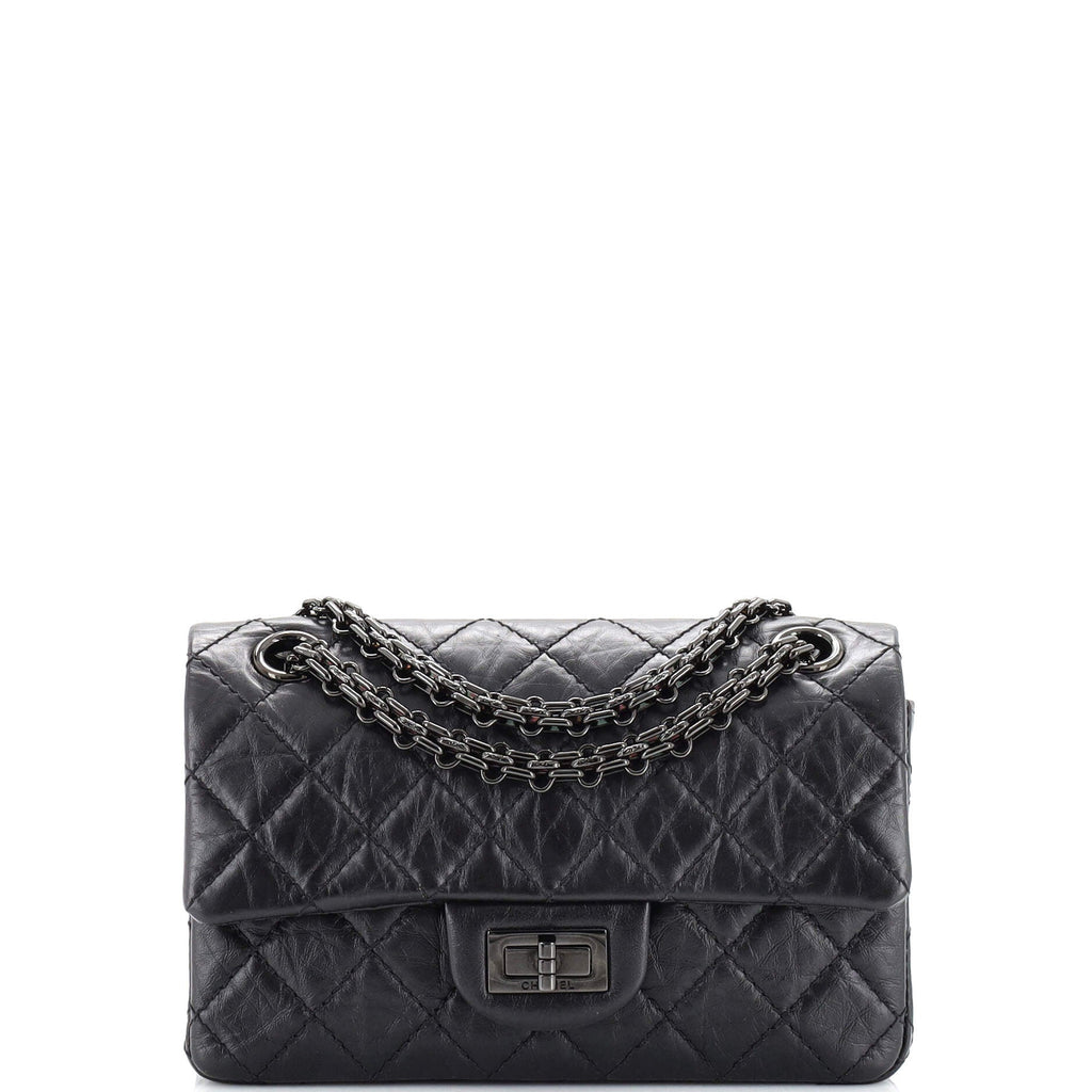 So Black Reissue 2.55 Flap Bag Quilted Aged Calfskin Mini