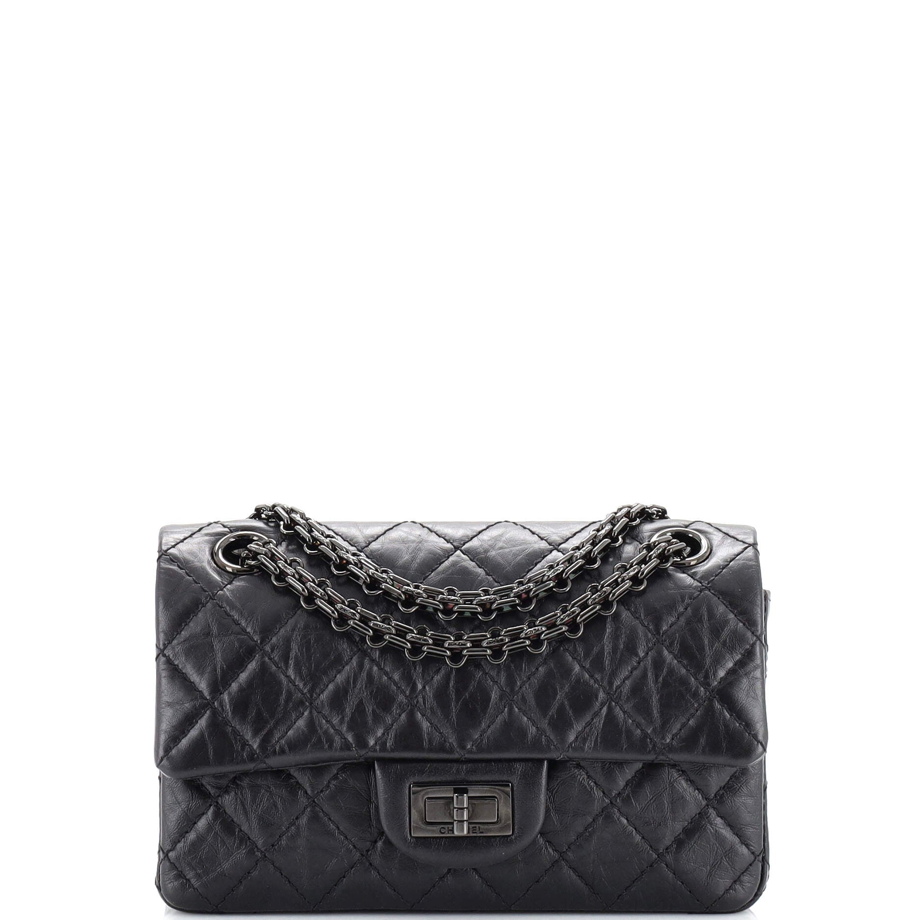 So Black Reissue 2.55 Flap Bag Quilted Aged Calfskin Mini