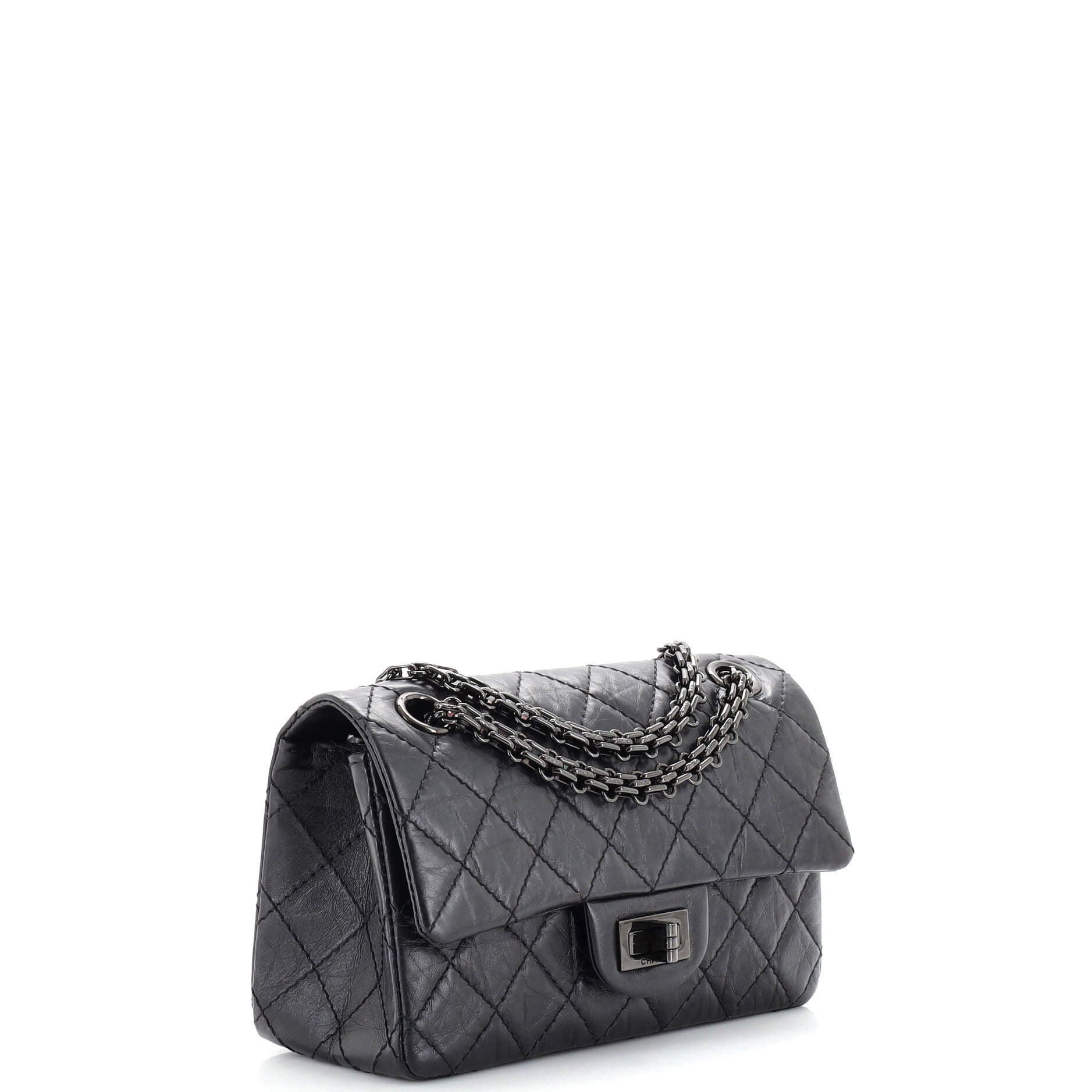 So Black Reissue 2.55 Flap Bag Quilted Aged Calfskin Mini