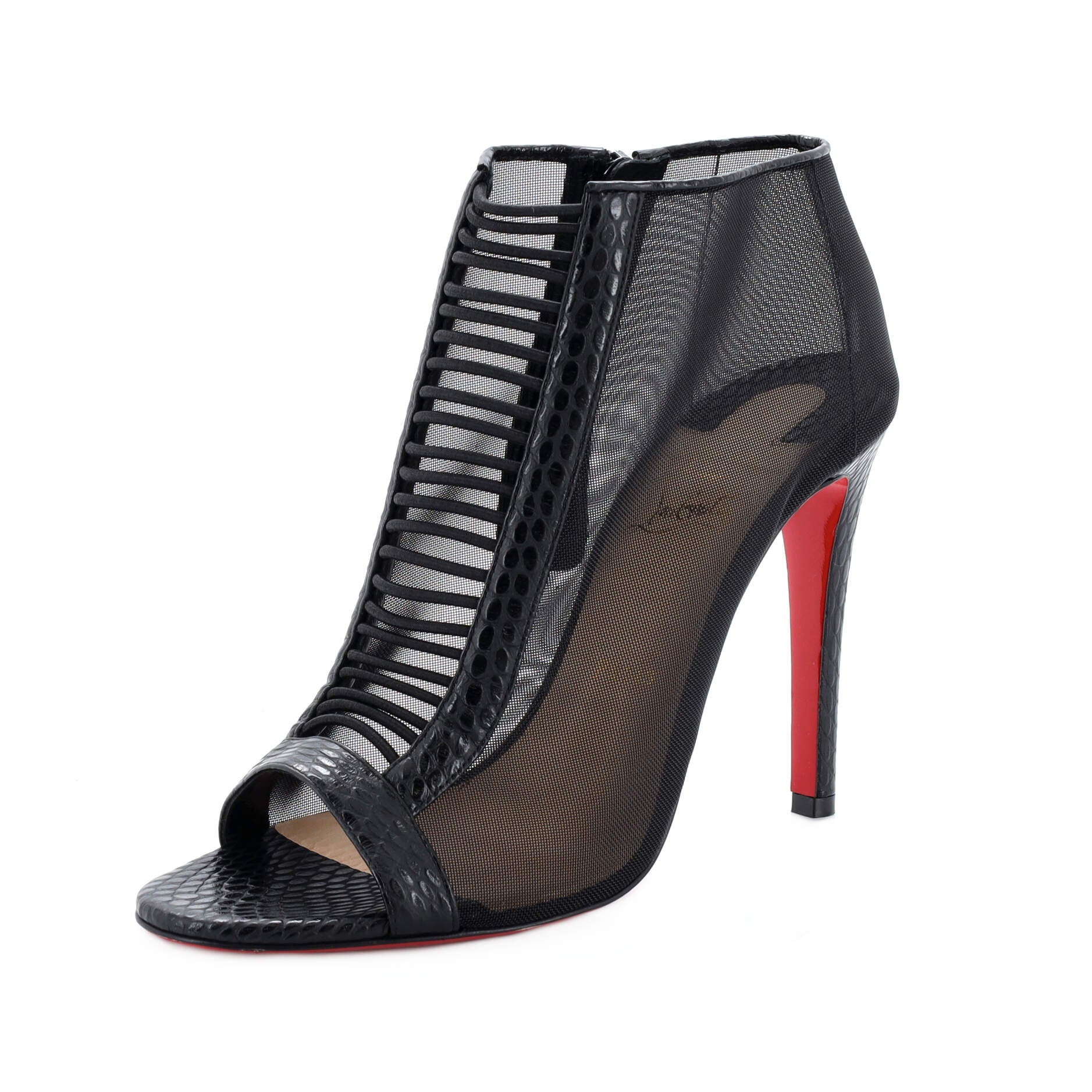 Women's Trouble Ankle Booties Mesh with Leather