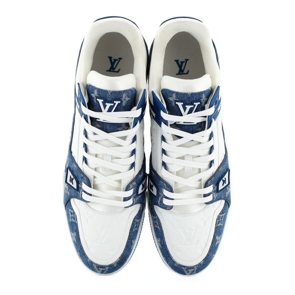 Men's LV Trainer Sneakers Monogram Empreinte Leather and Monogram Denim