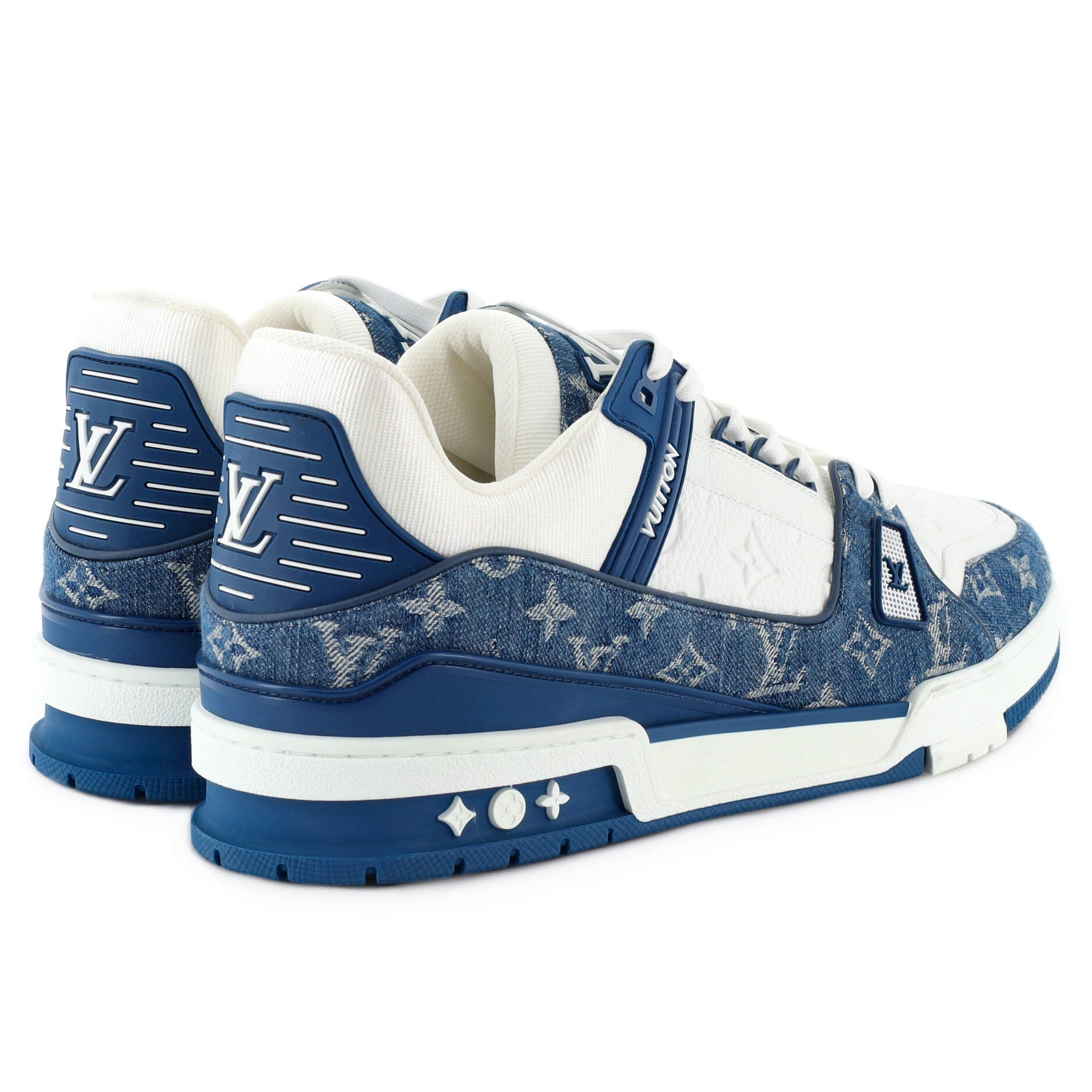 Men's LV Trainer Sneakers Monogram Empreinte Leather and Monogram Denim