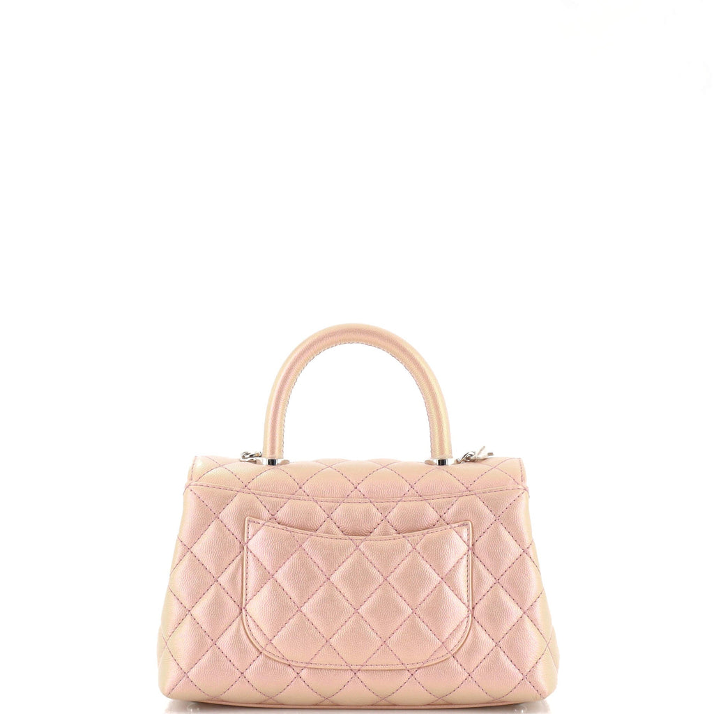 Coco Top Handle Bag Quilted Iridescent Caviar with Gradient Hardware Mini