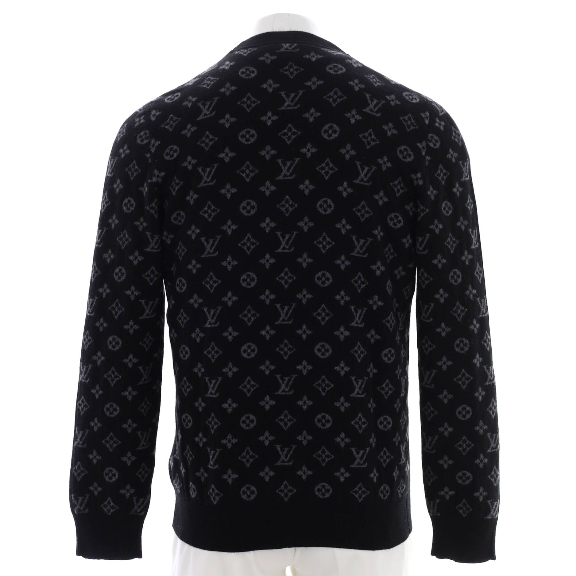 Men's Half And Half Monogram Crewneck Sweater Cashmere Blend
