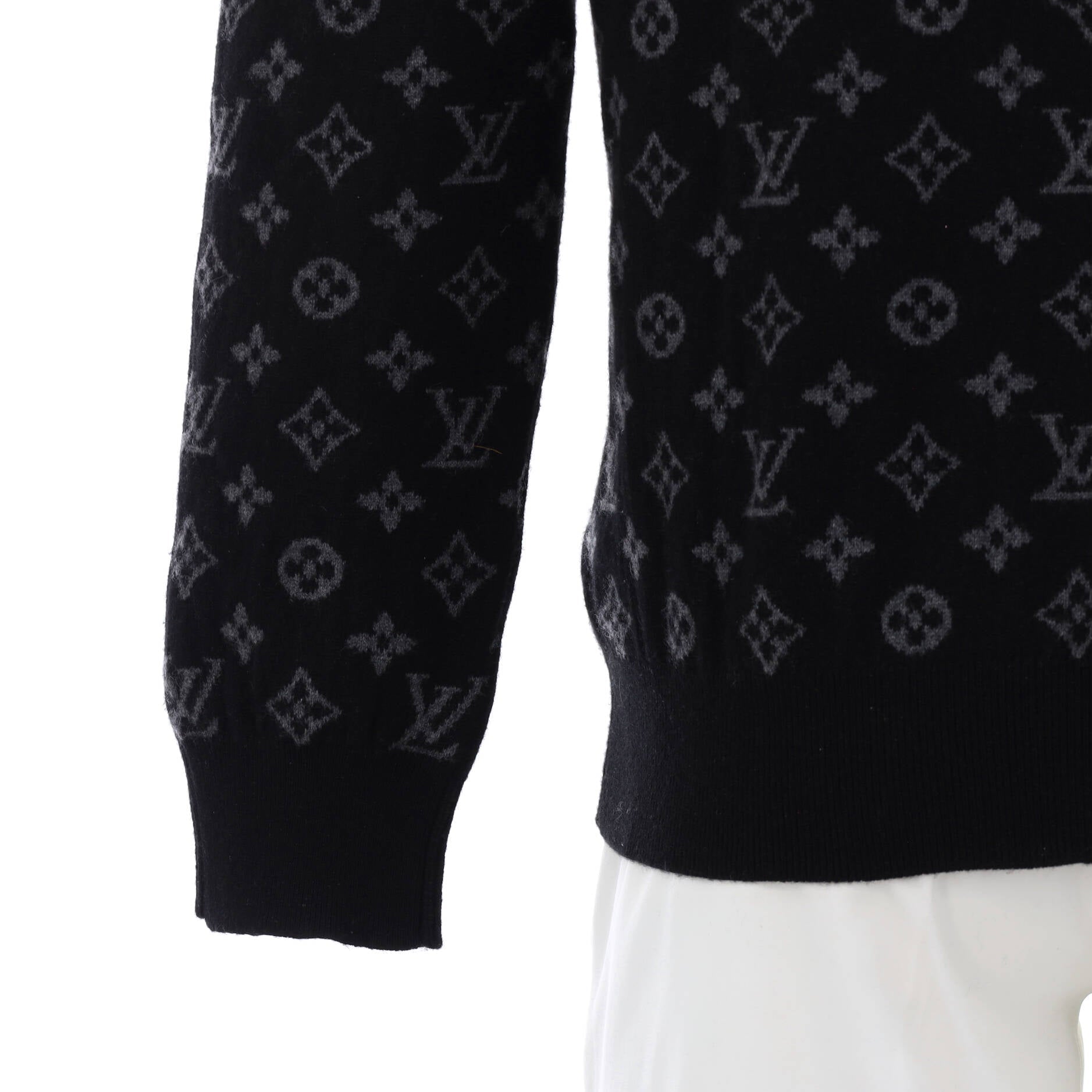 Men's Half And Half Monogram Crewneck Sweater Cashmere Blend