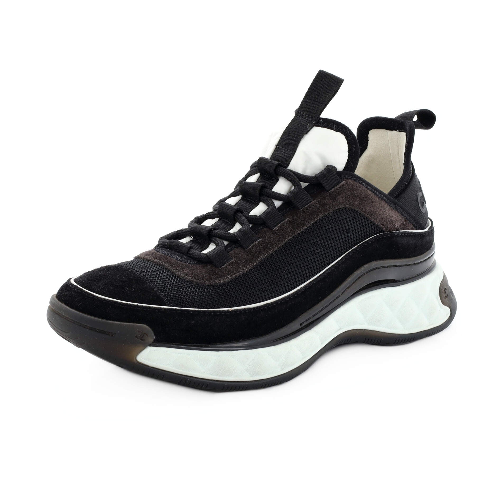 Women's CC Cap Toe Logo Sneakers Suede and Mixed Fibers
