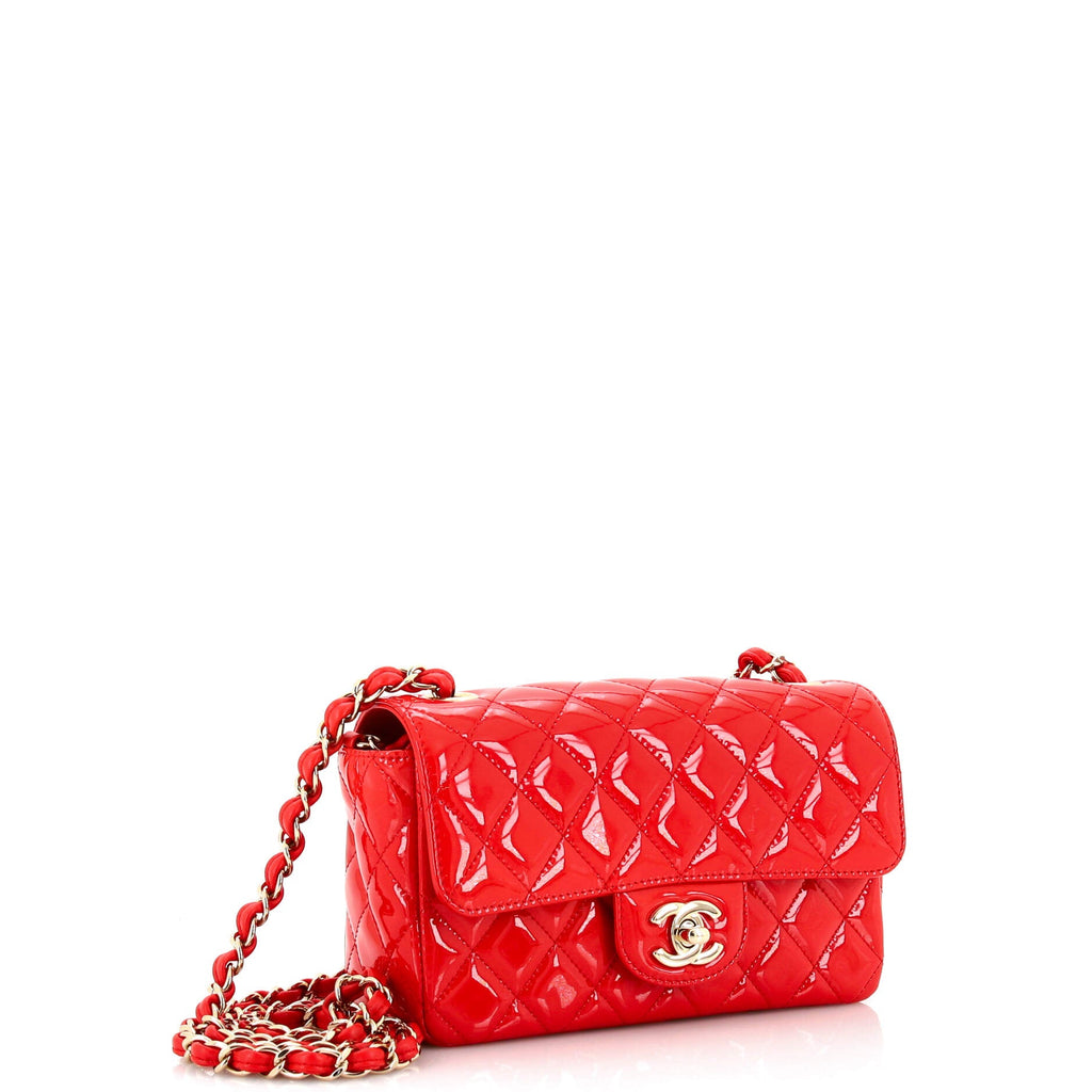 Classic Single Flap Bag Quilted Patent Mini