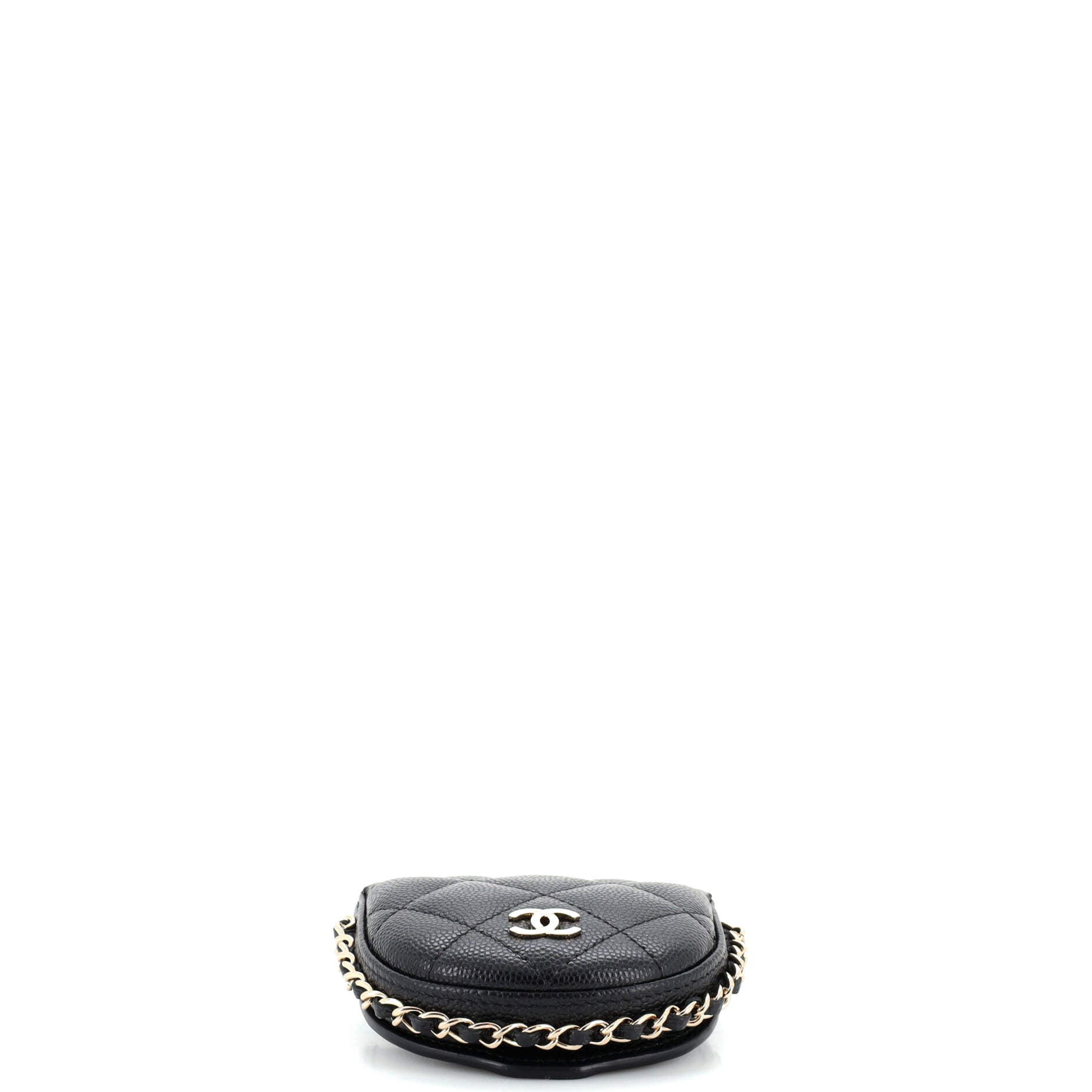 Chain Around Coin Purse with Chain Quilted Caviar Mini