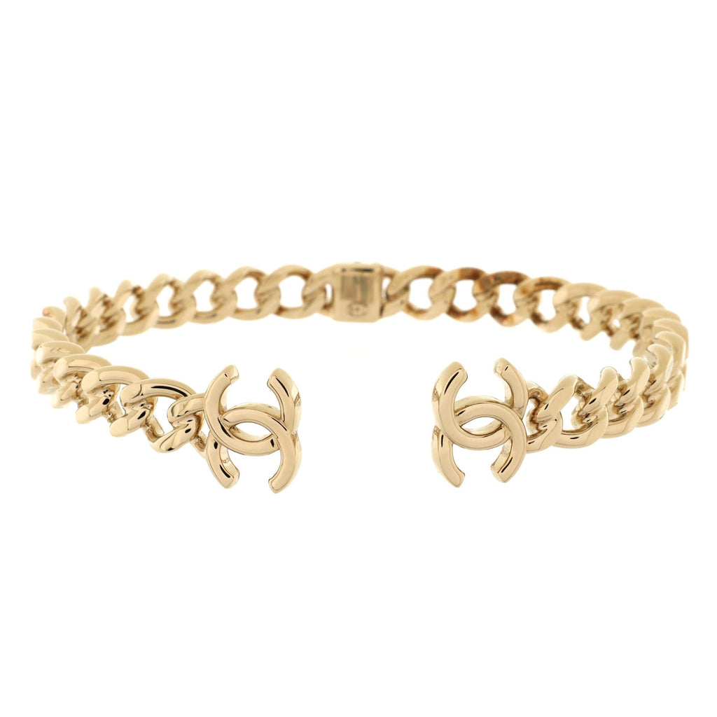 CC Chain Link Choker Necklace Metal