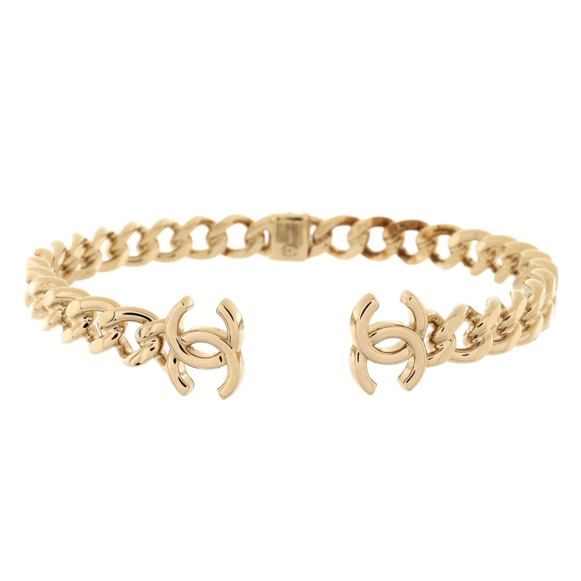 CC Chain Link Choker Necklace Metal