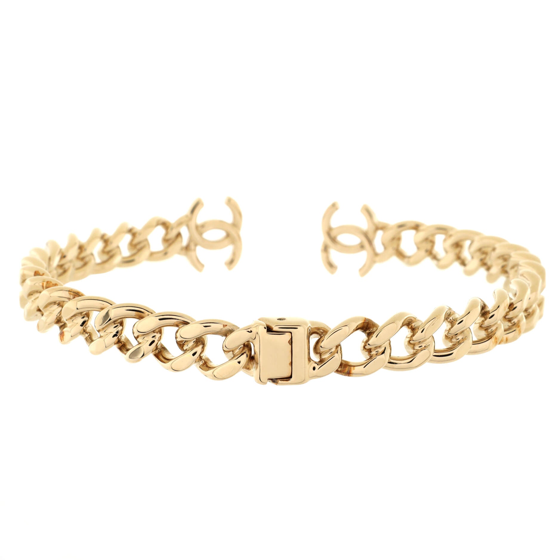 CC Chain Link Choker Necklace Metal