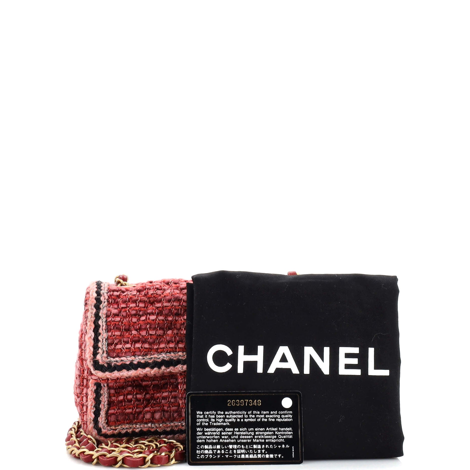 Classic Single Flap Bag Braided Quilted Tweed Mini
