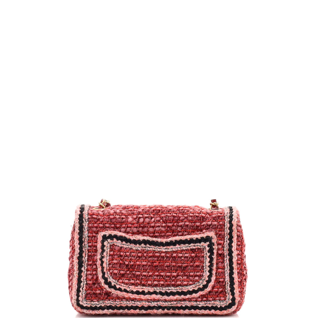 Classic Single Flap Bag Braided Quilted Tweed Mini