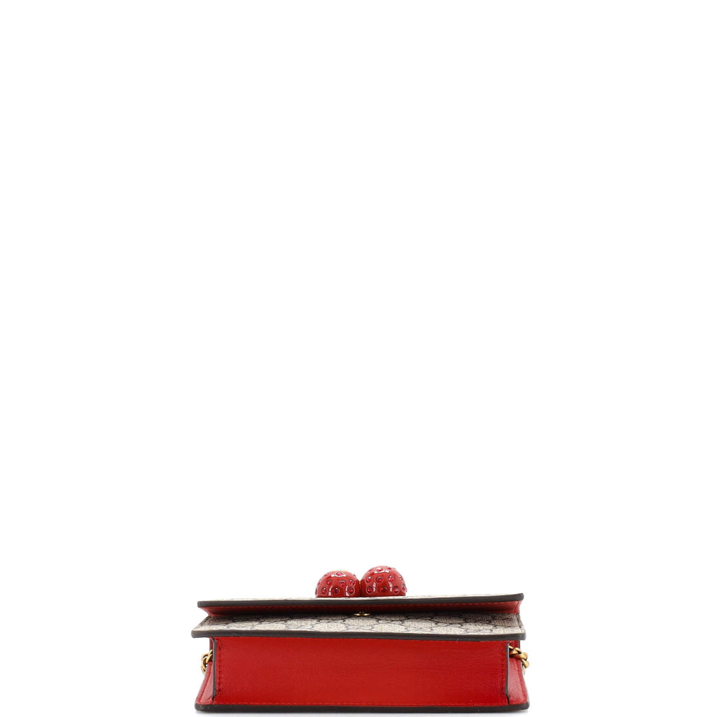 Cherries Wallet on Chain GG Coated Canvas Mini
