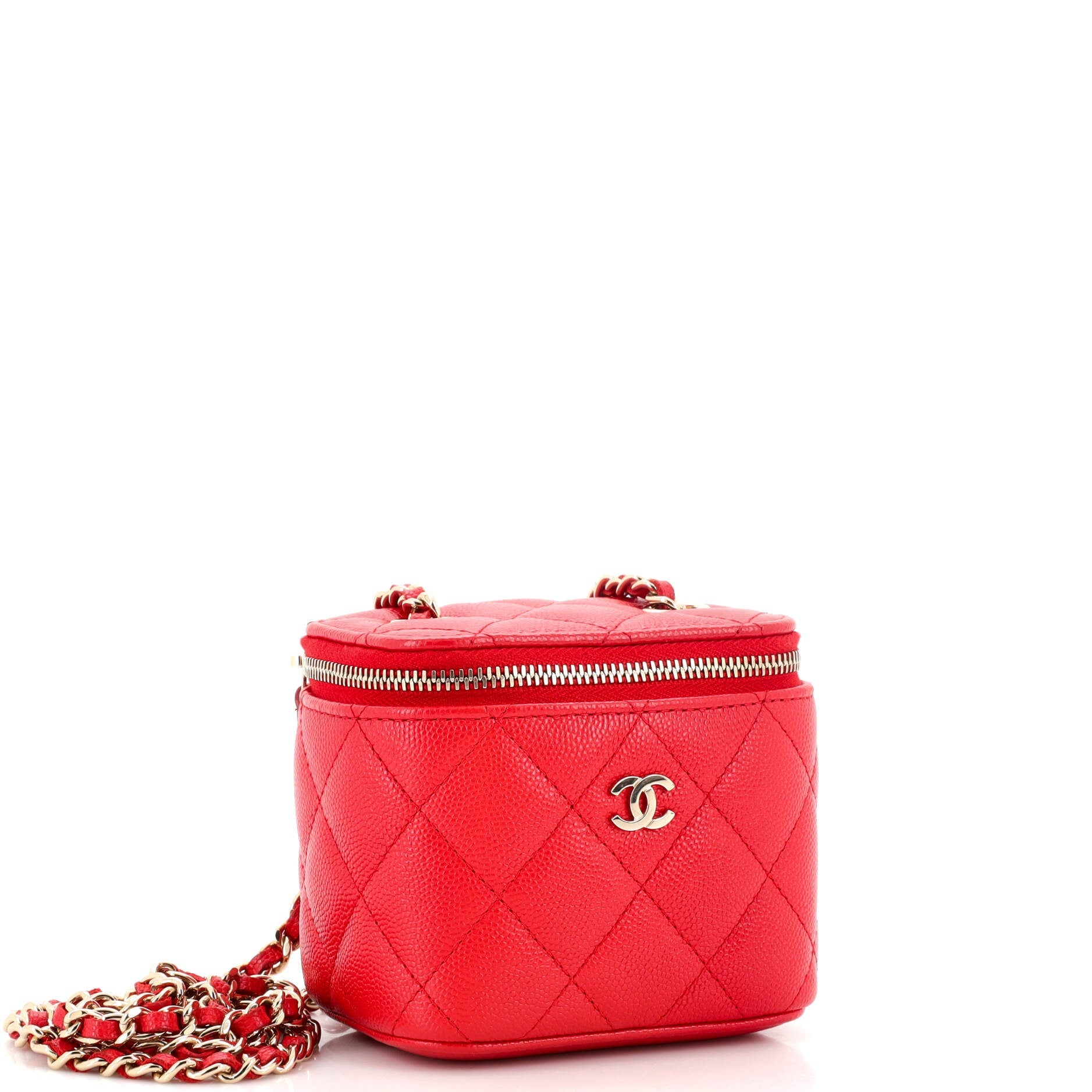 Classic Vanity Case with Chain Quilted Caviar Mini