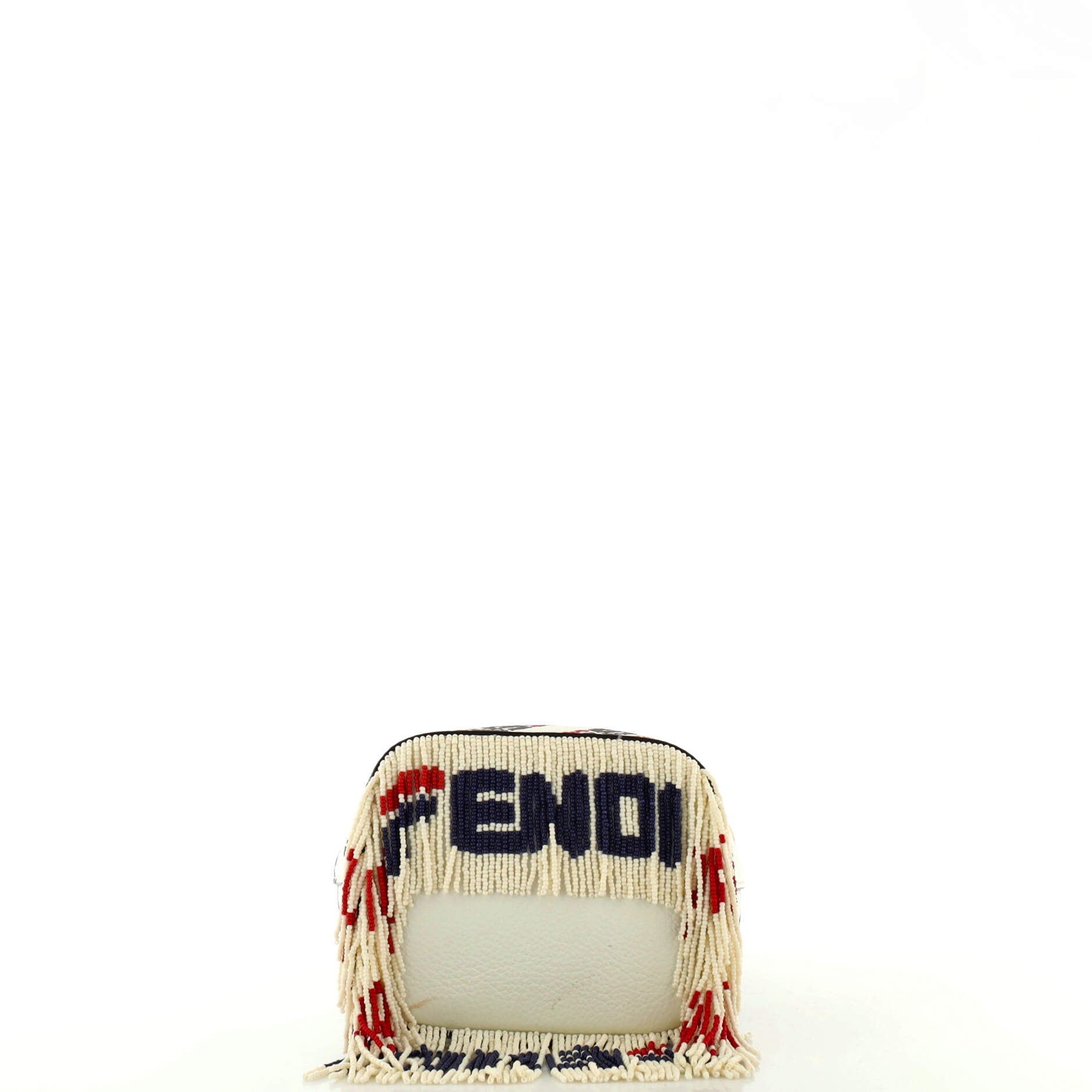 Mania Logo Mon Tresor Bucket Bag Printed Leather with Beaded Fringe Mini