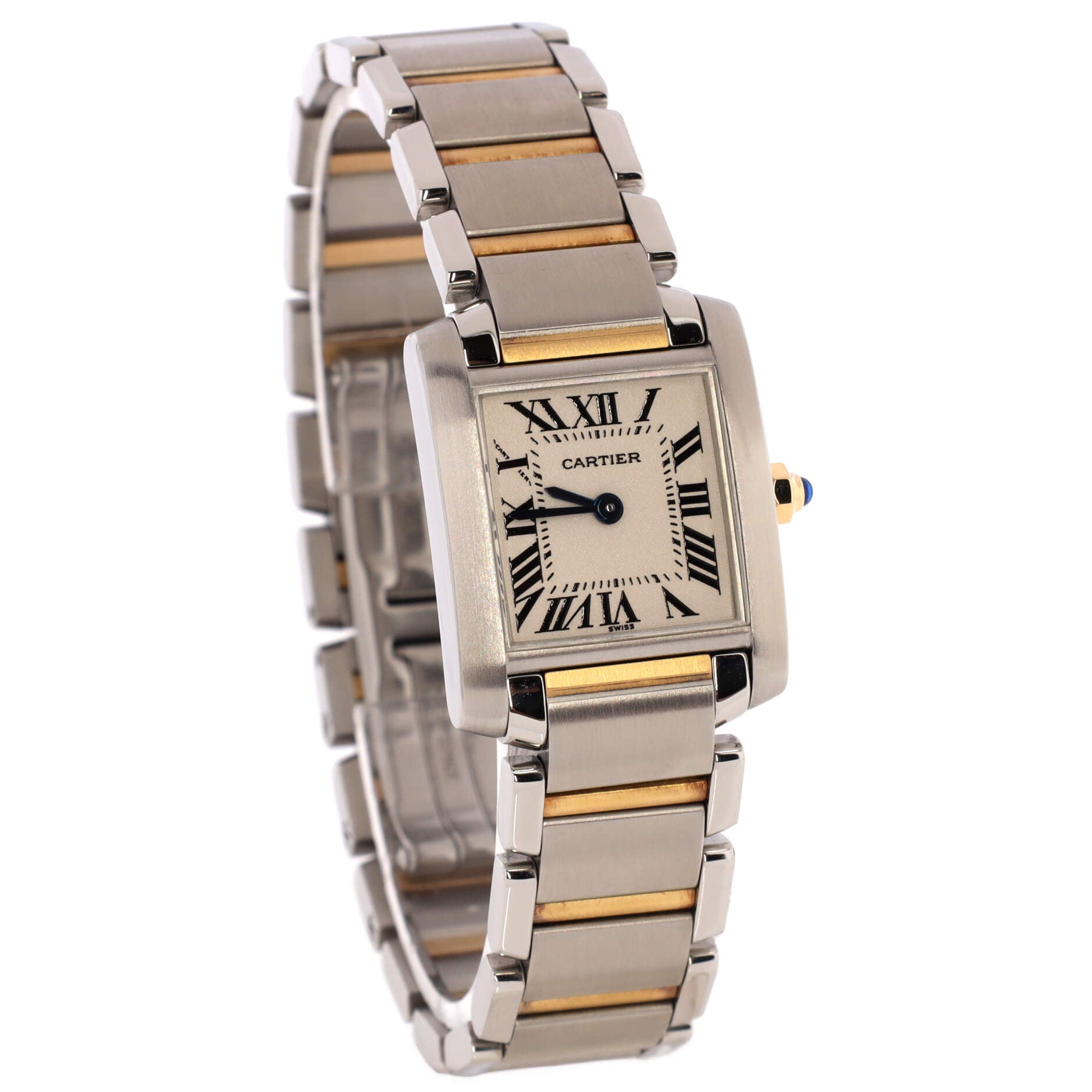 Tank Francaise Quartz Watch Stainless Steel and Yellow Gold 20