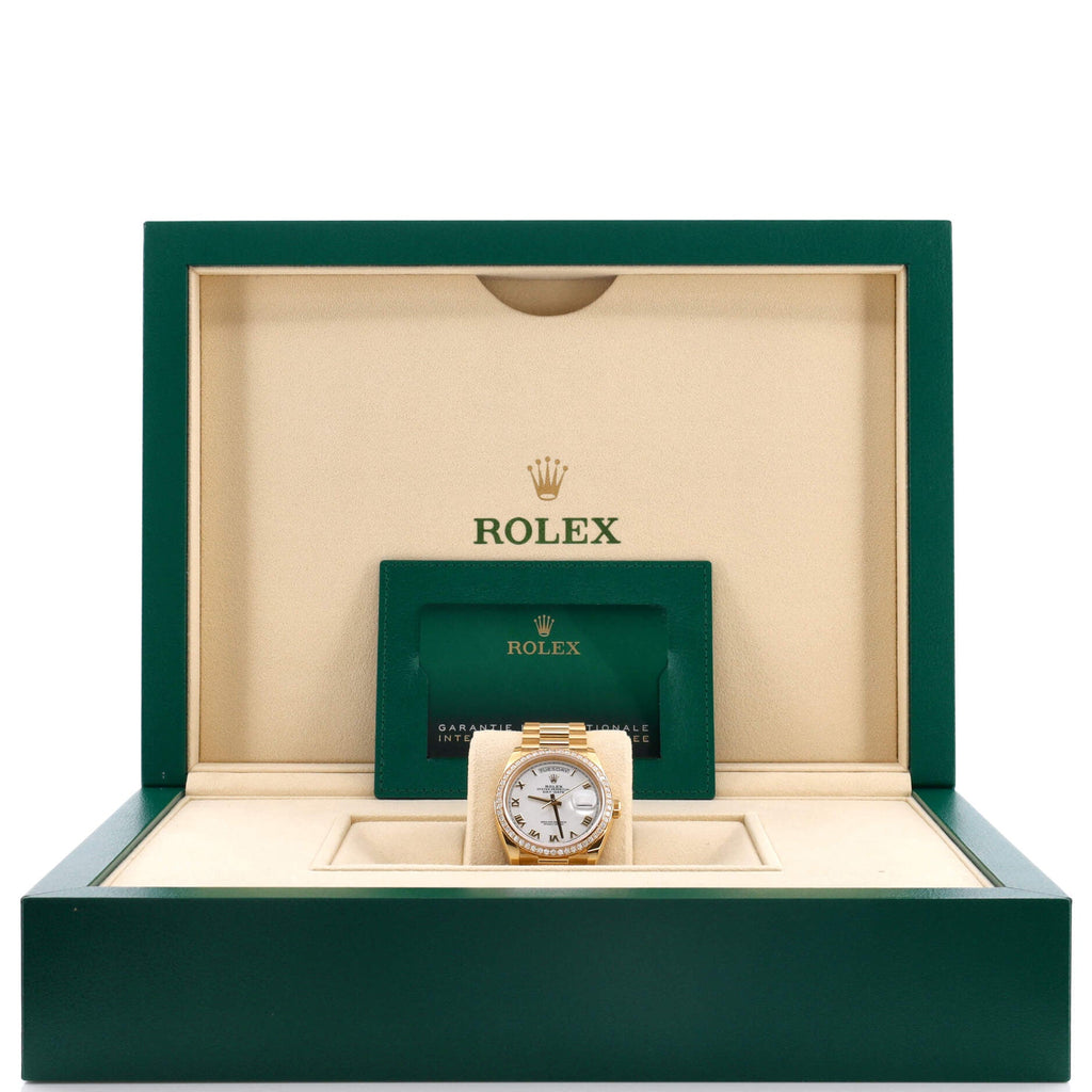 Oyster Perpetual President Day-Date Automatic Watch Yellow Gold with Diamond Bezel 36