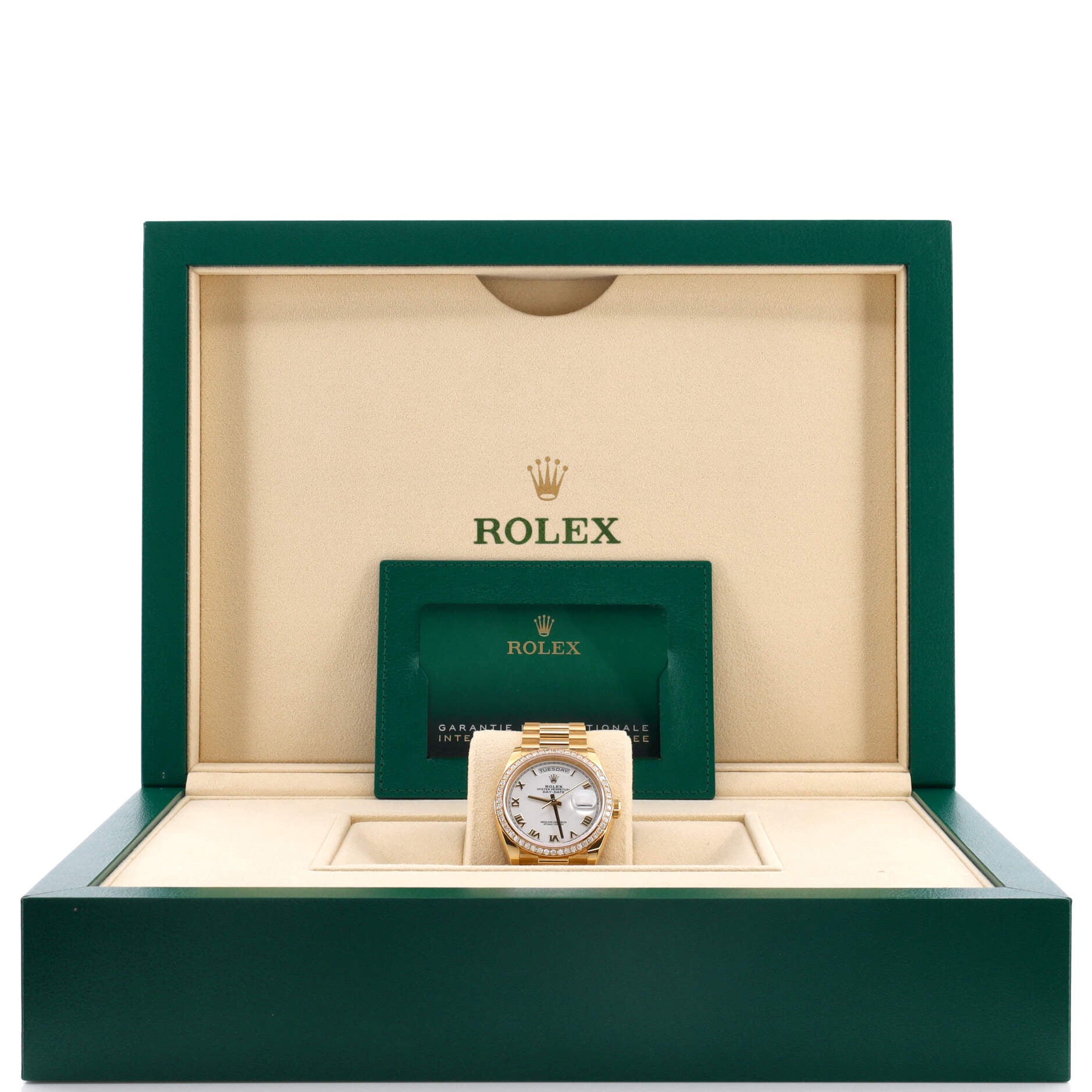 Oyster Perpetual President Day-Date Automatic Watch Yellow Gold with Diamond Bezel 36