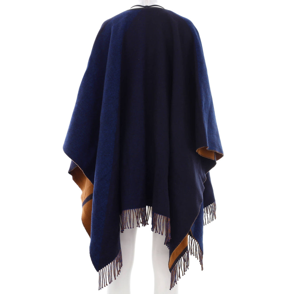 Women's Highlands Fringe Reversible Poncho Merino Wool Blend