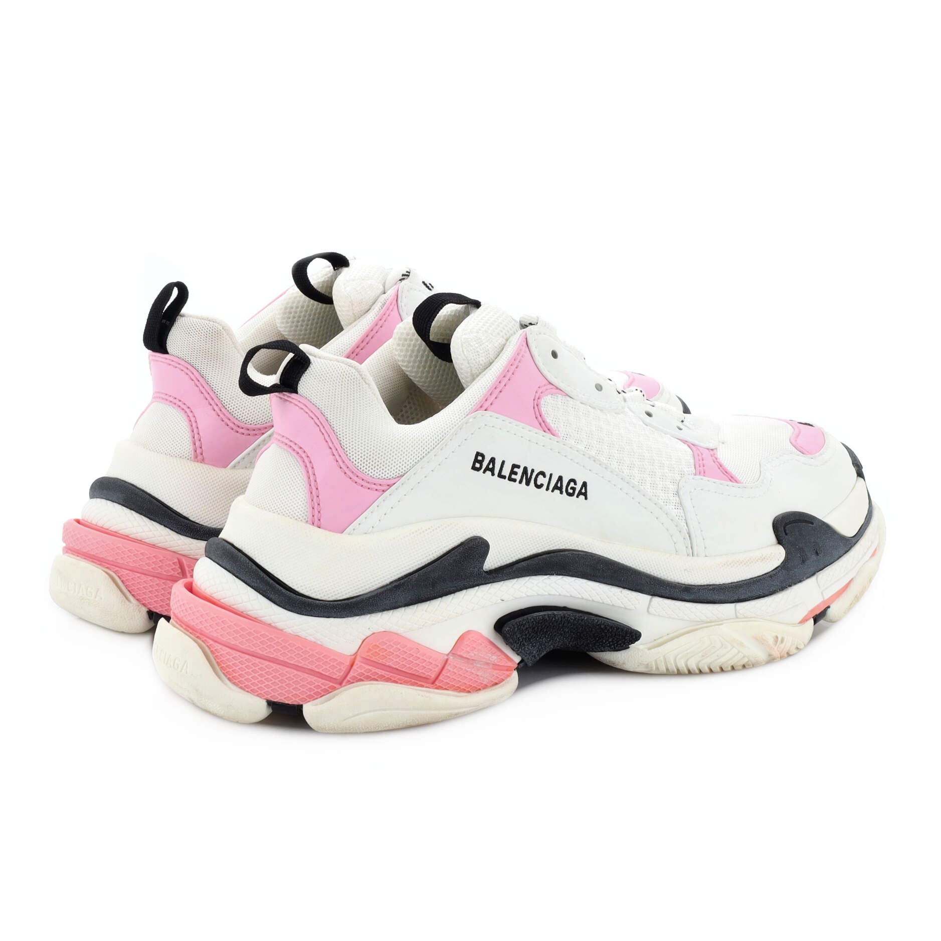 Women's Triple S Sneakers Fabric and Mesh with Faux Leather
