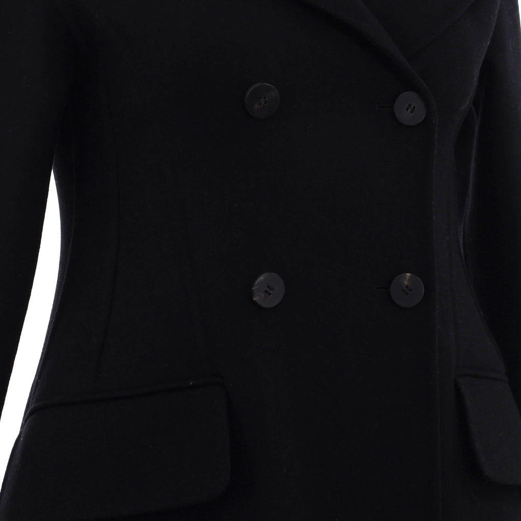 Women's Double Breasted Long Peacoat Wool Blend
