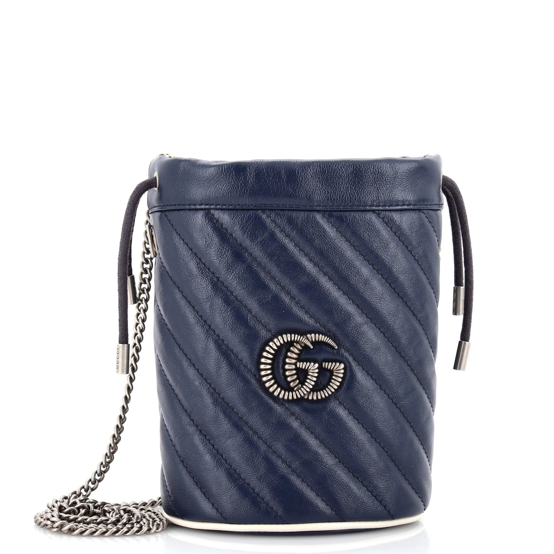GG Marmont Bucket Bag Diagonal Quilted Leather Mini