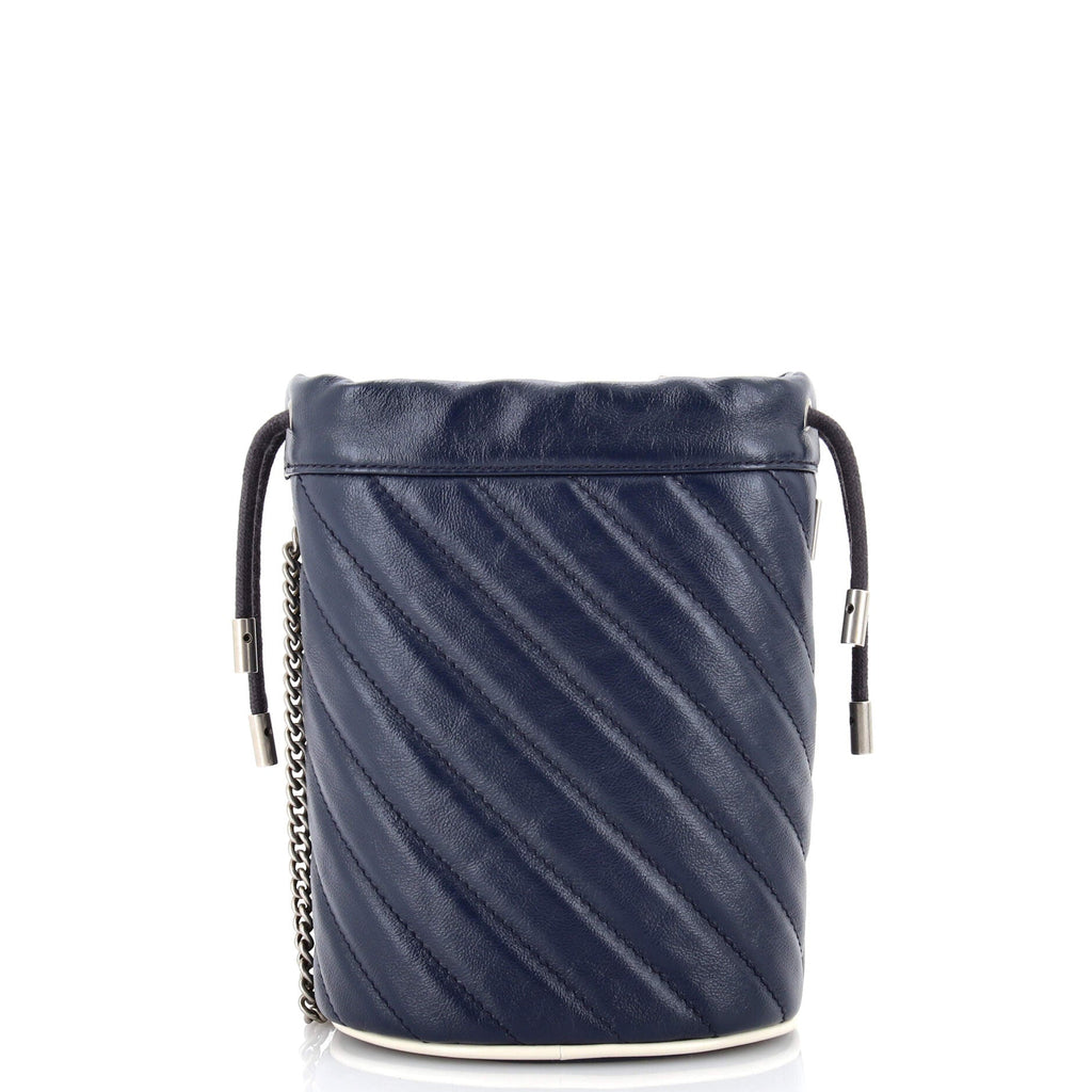 GG Marmont Bucket Bag Diagonal Quilted Leather Mini