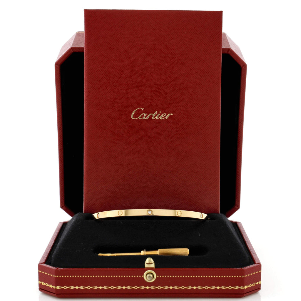 Love 6 Diamond Bracelet 18K Yellow Gold and Diamonds Small
