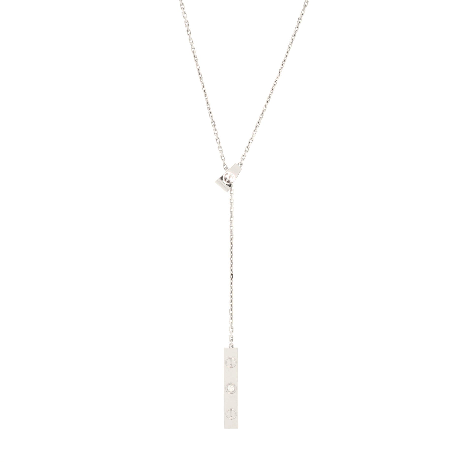 Love Lariat Necklace 18K White Gold with Diamond