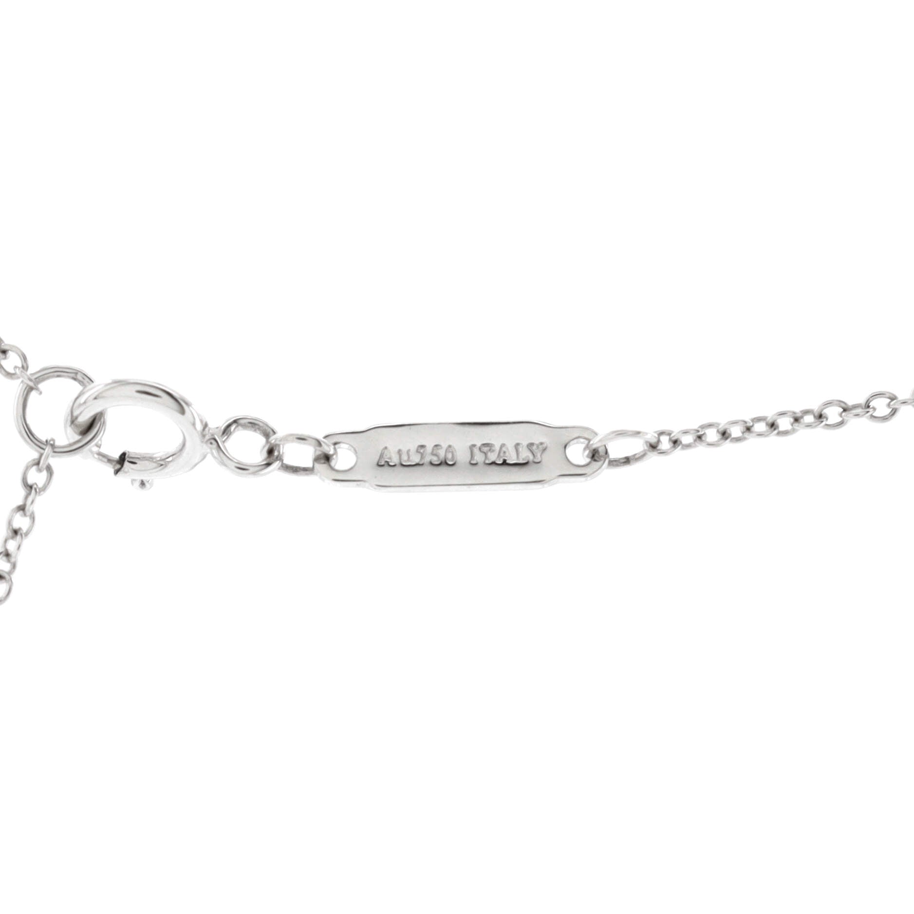 T Smile Pendant Necklace 18K White Gold with Blue Topaz Mini