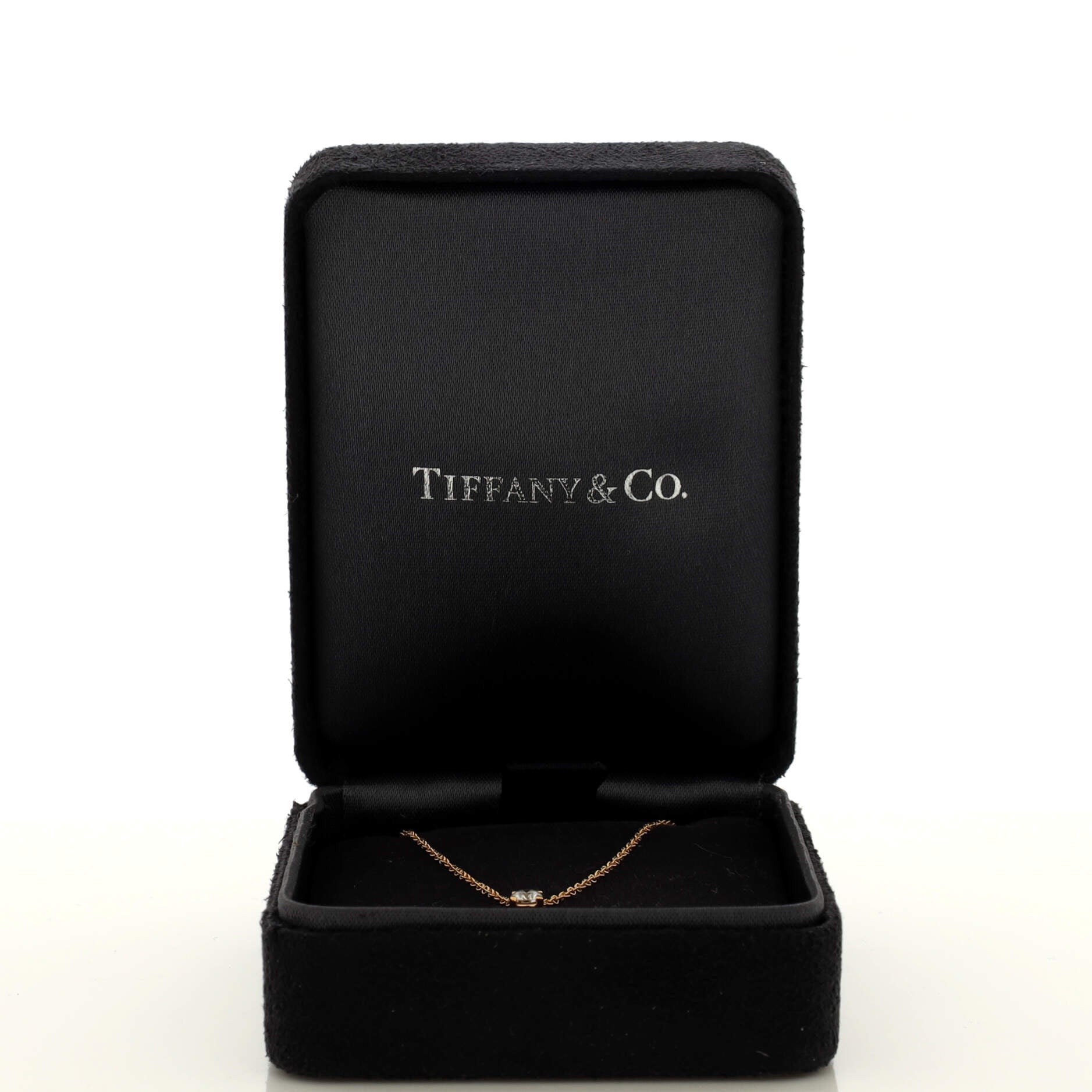 Solitaire Pendant Necklace 18K Rose Gold with Diamond 0.12CT
