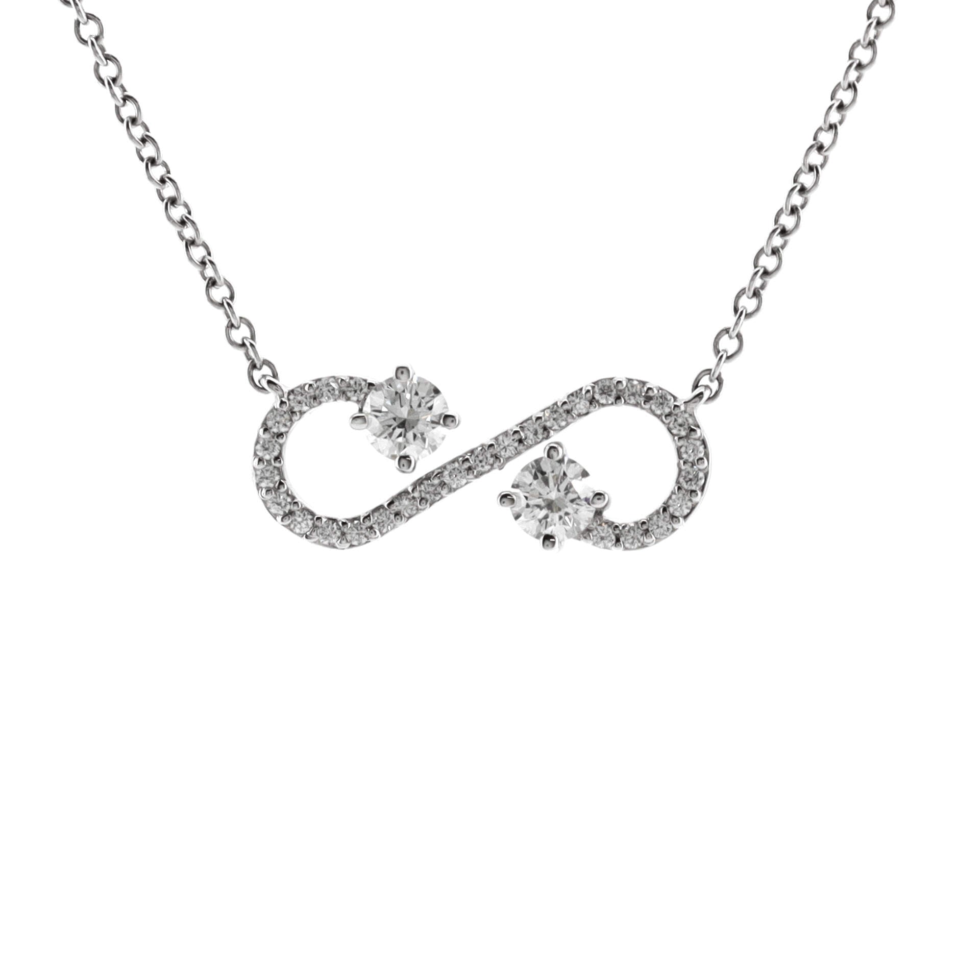 Enchant Scroll Pendant Necklace Platinum with Diamonds
