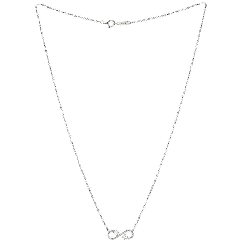 Enchant Scroll Pendant Necklace Platinum with Diamonds