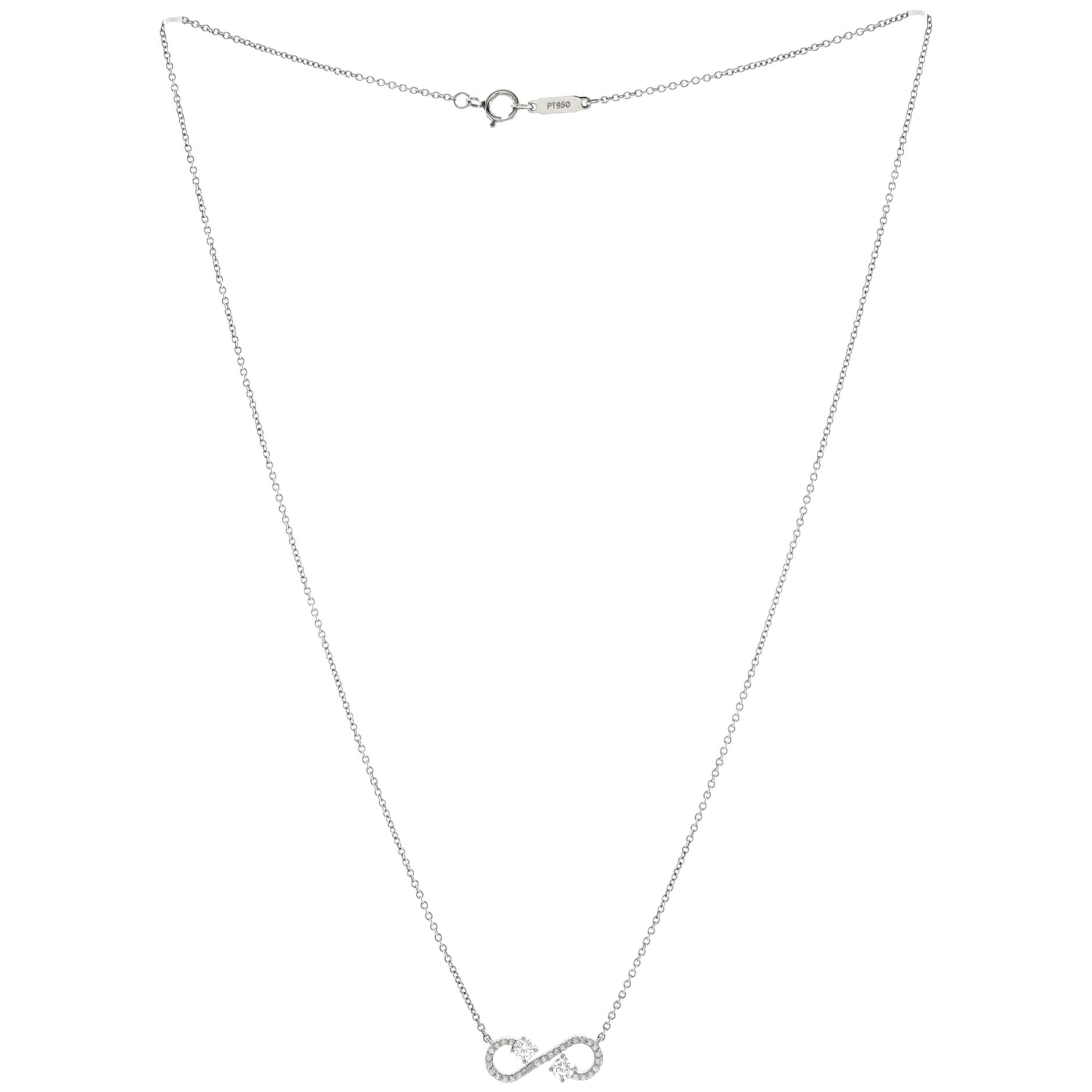 Enchant Scroll Pendant Necklace Platinum with Diamonds