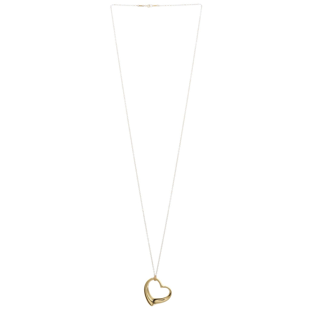 Elsa Peretti Open Heart Pendant Necklace 18K Yellow Gold 36mm