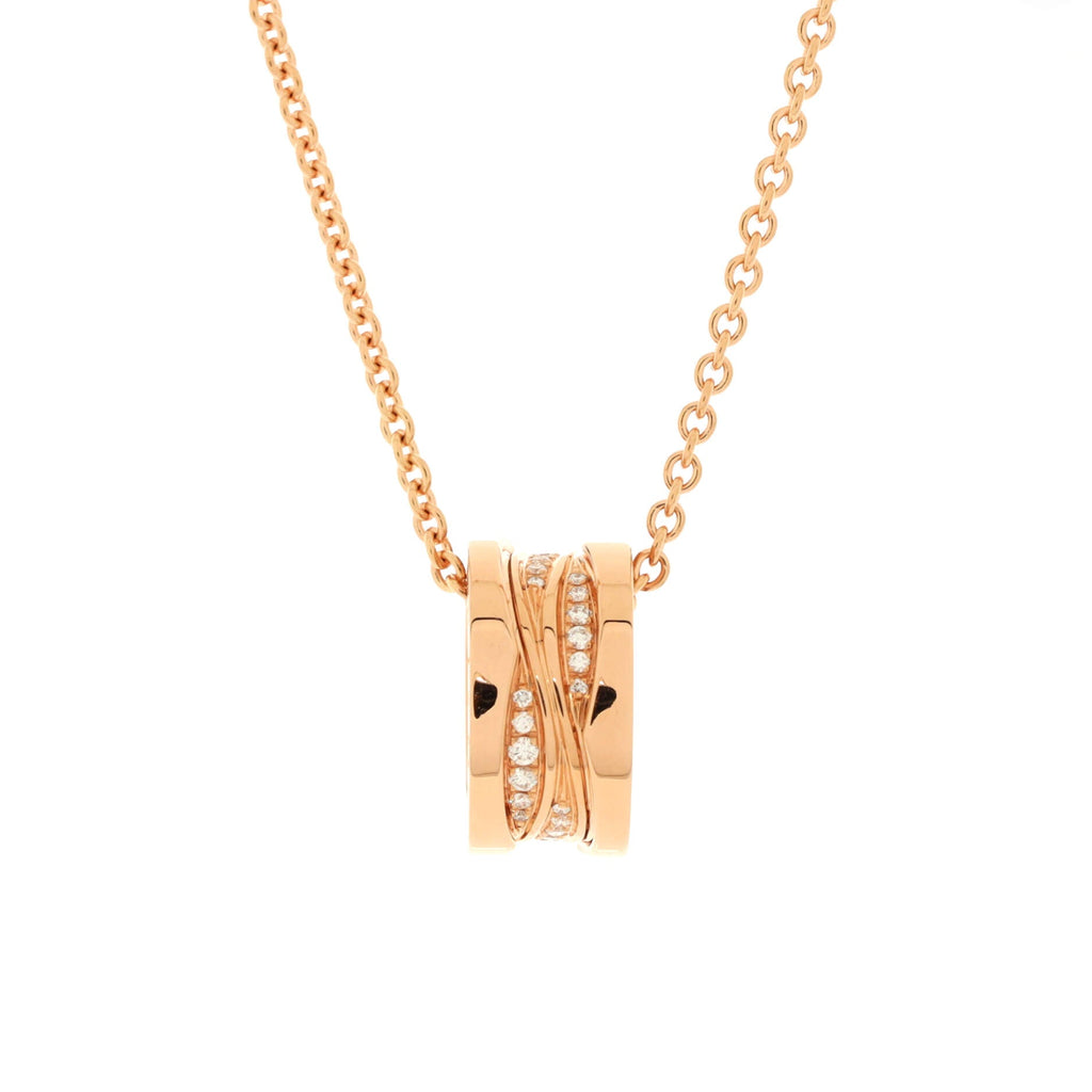 B.Zero1 Legend Pendant Necklace 18K Rose Gold with Diamonds
