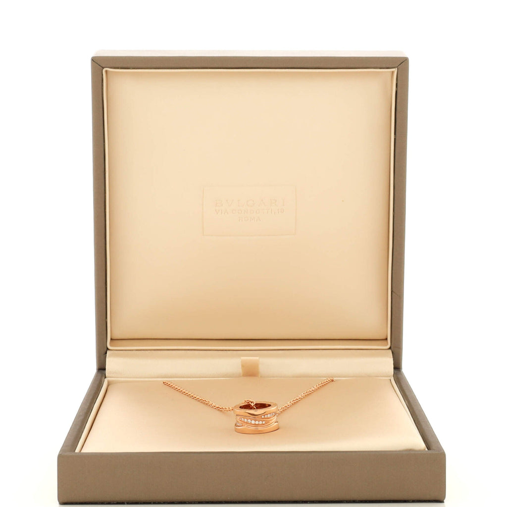 B.Zero1 Legend Pendant Necklace 18K Rose Gold with Diamonds