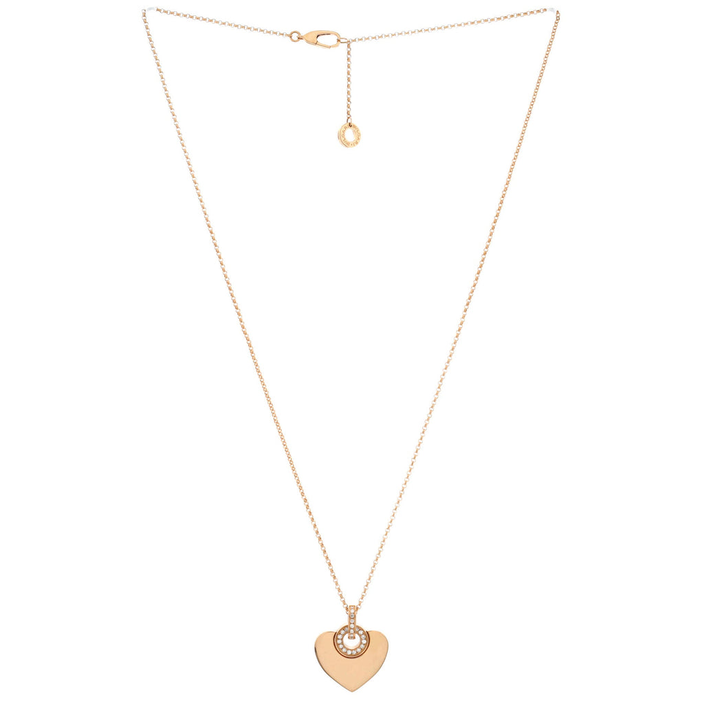 Cuore Heart Pendant Necklace 18K Rose Gold with Diamonds