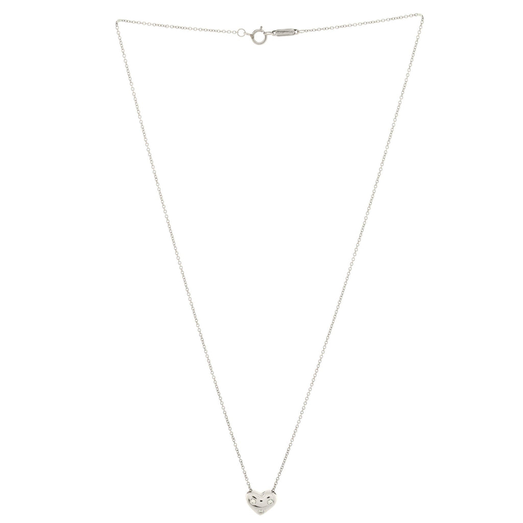 Etoile Heart 3 Diamond Pendant Necklace Platinum with Diamonds
