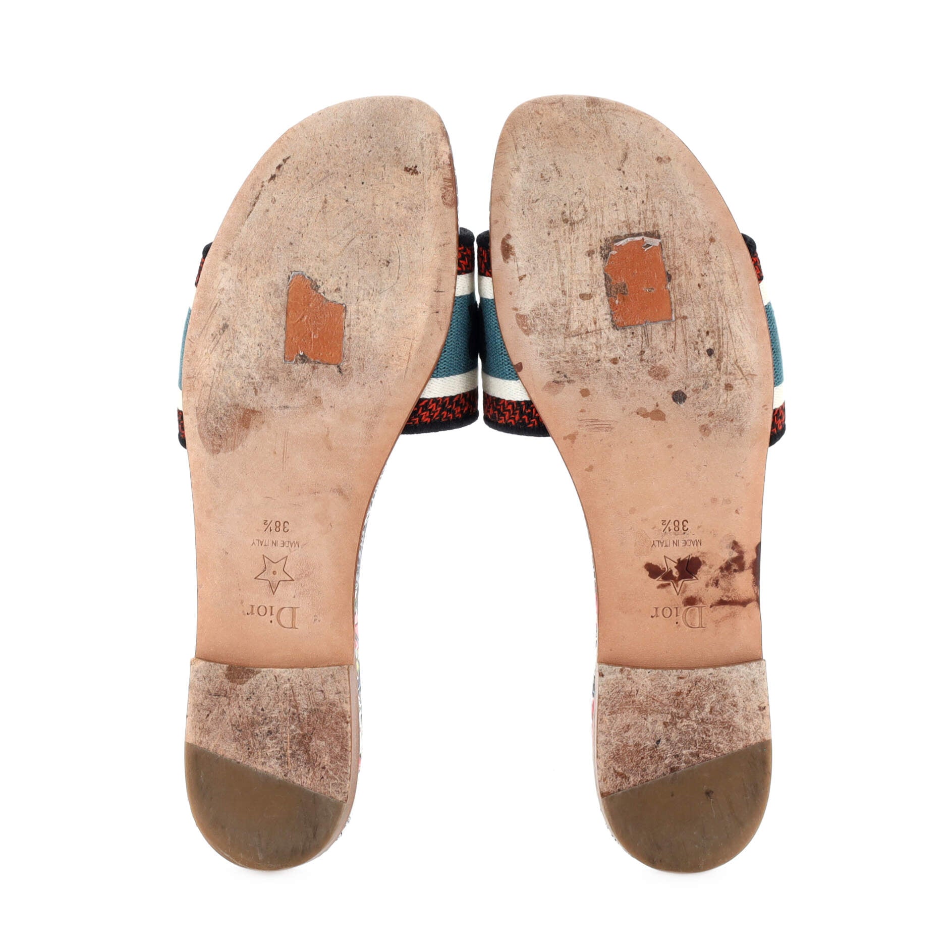 Women's Dway Flat Sandals Embroidered Canvas